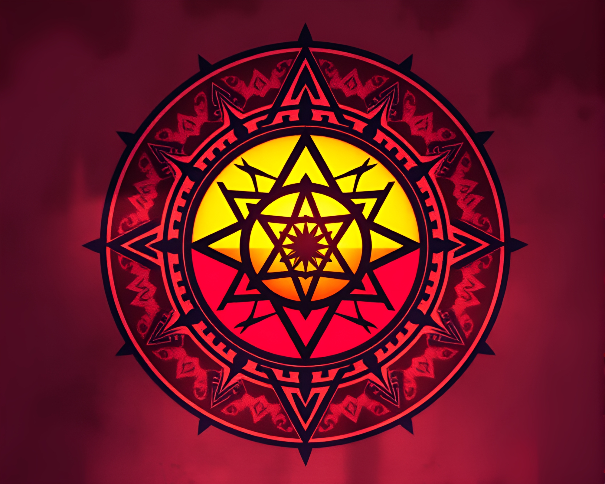 Esoteric Sigil Sunset Dye Geometric Pattern – free AI stock image