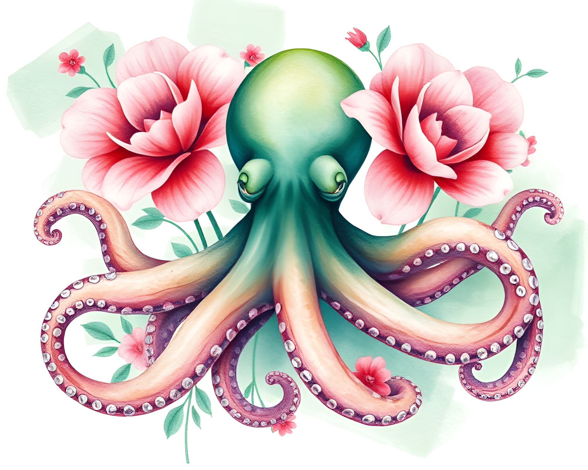 Majestic Octopus in Enchanted Forest – free AI stock image