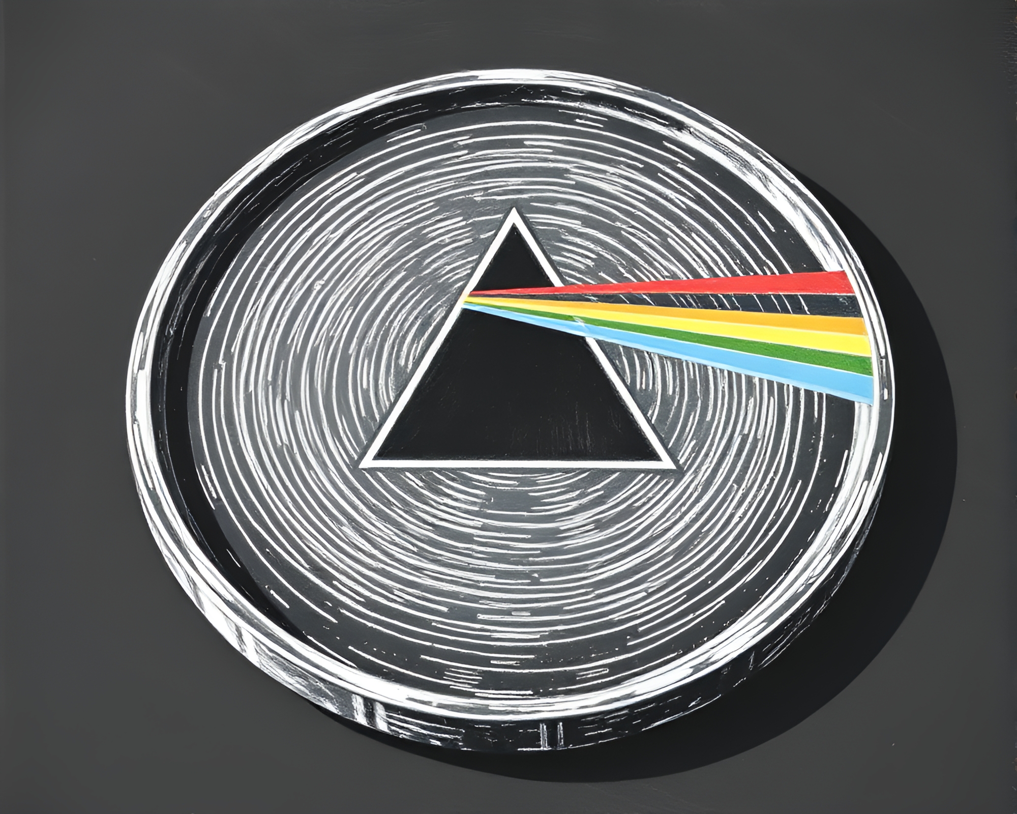 Cheese Platter Prism Refraction Chalk Drawing Composition – free AI stock image
