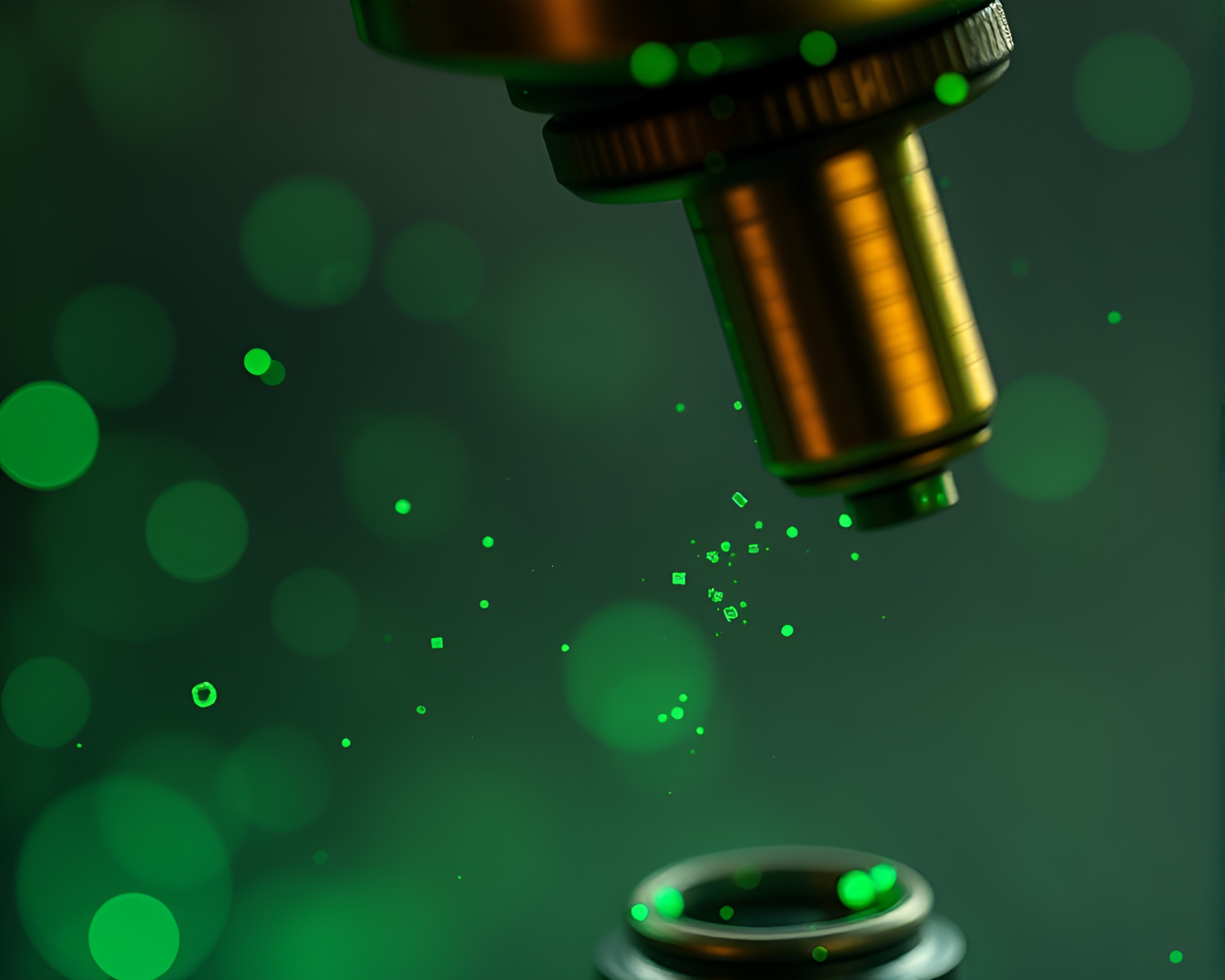 Enchanted Forest Microscopic Bronze Patina Particle Simulation – free AI stock image