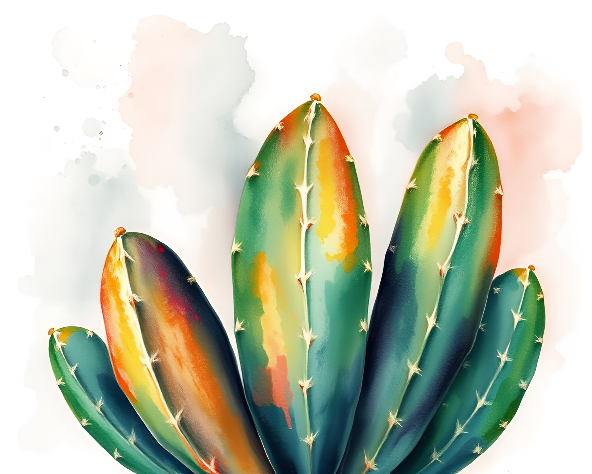 Neon Cactus Oasis in Copper Tones – free AI stock image