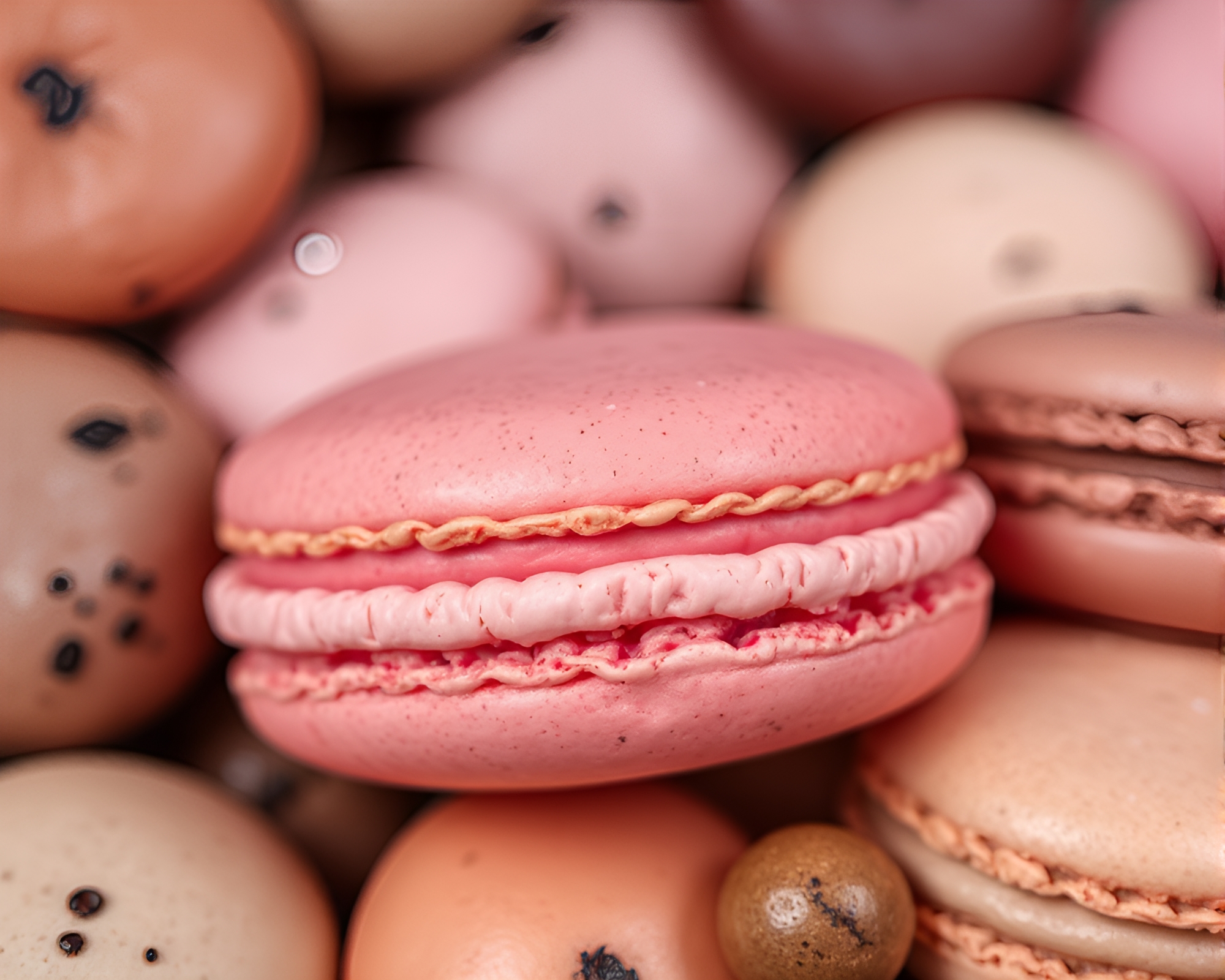Macaron Assortment in Holographic Centerpiece – free AI stock image