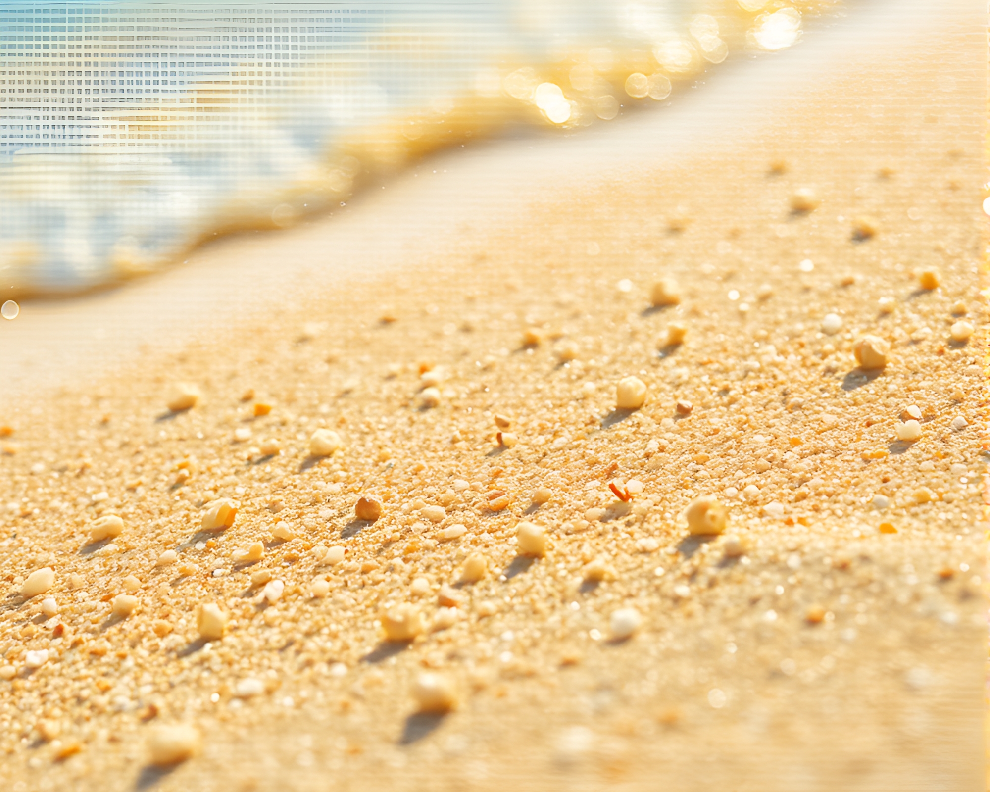 Summer Beach Macro: Dust Motes in Tempera Painting – free AI stock image