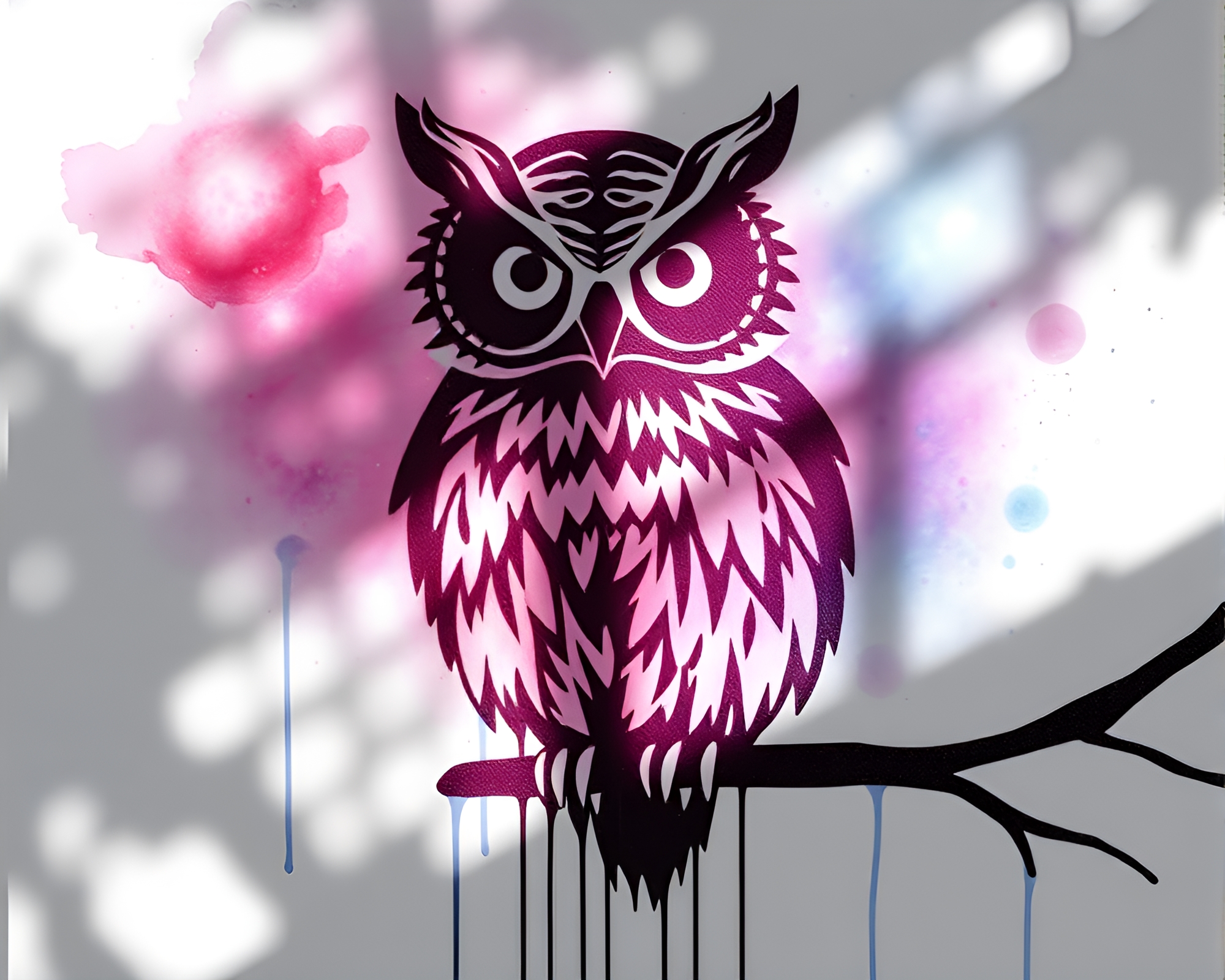 Owl in Galaxy Shadow Art – free AI stock image