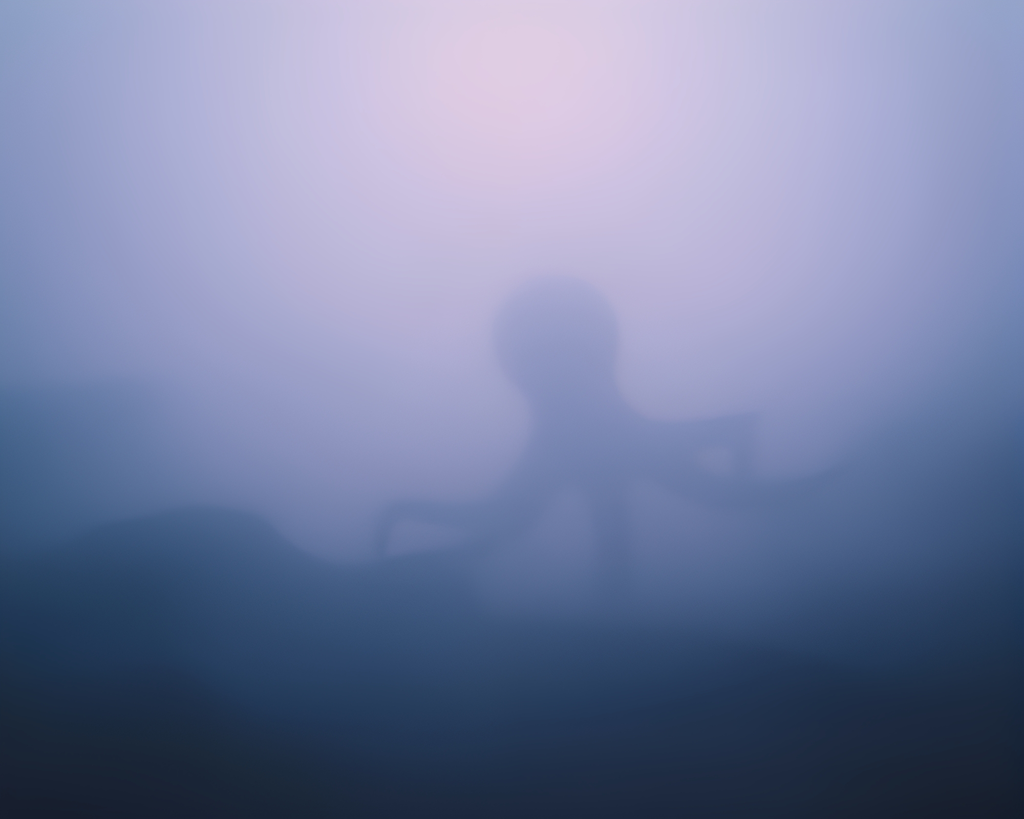 Octopus Emerging from Retrowave Fog Banks – free AI stock image