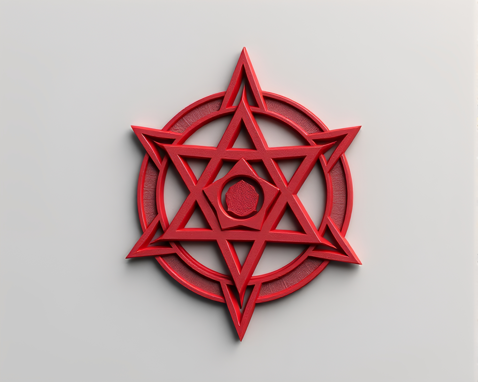 Tilted Angle Esoteric Sigil Ritual in Low-Poly 3D – free AI stock image