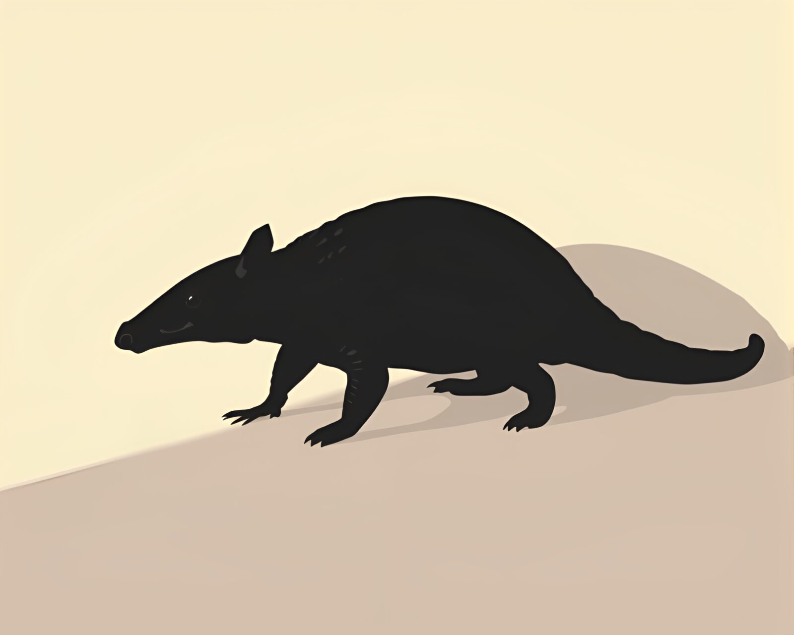 Vector illustration of armadillo in stark, geometric lighting
