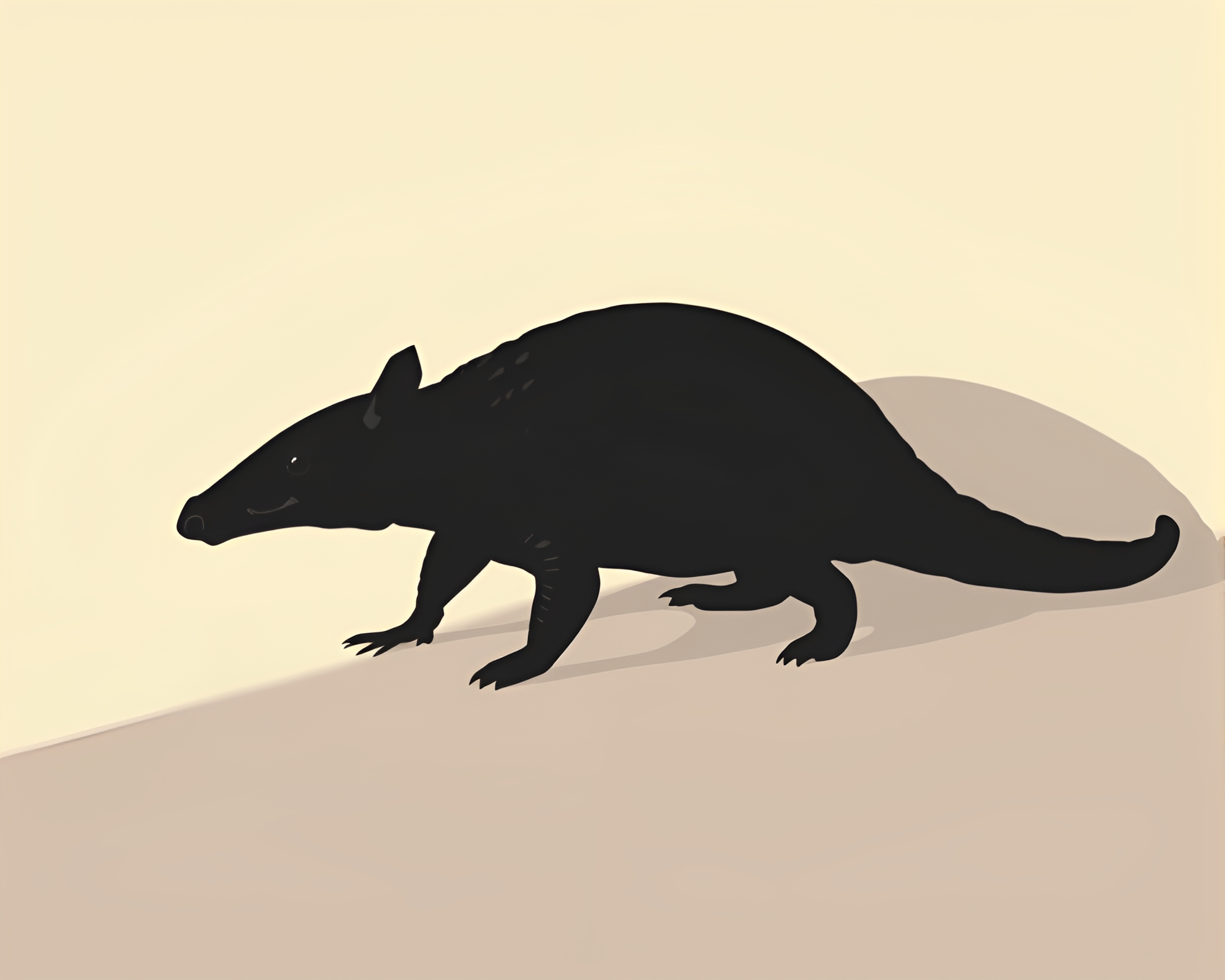 Modern Vector Art: Armadillo in Minimalist Hard Shadows – free AI stock image