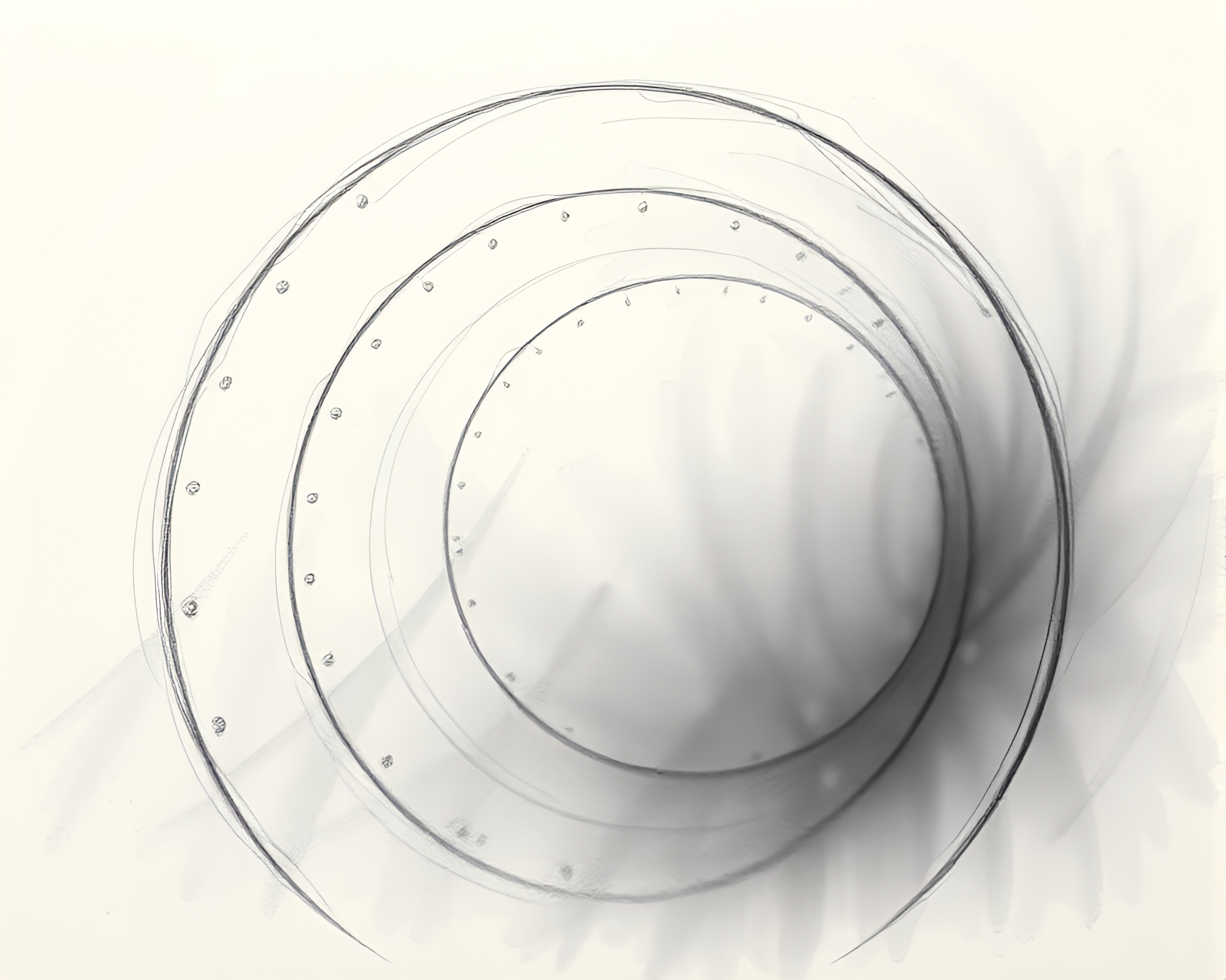 Glass Tunnel with Dust Motes Illuminated by Light Sketch – free AI stock image