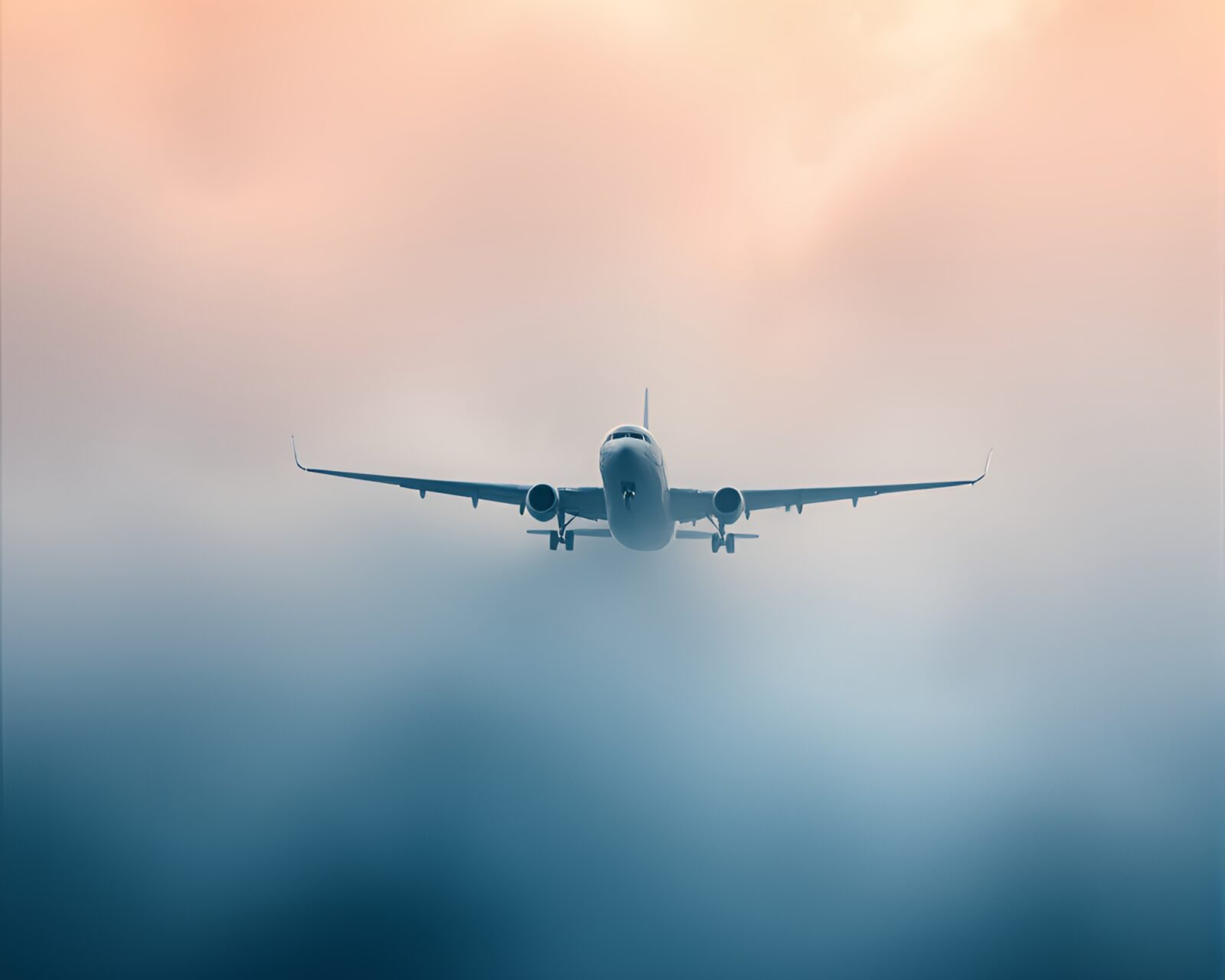 Abstract airplane in hazy water with pointillism technique