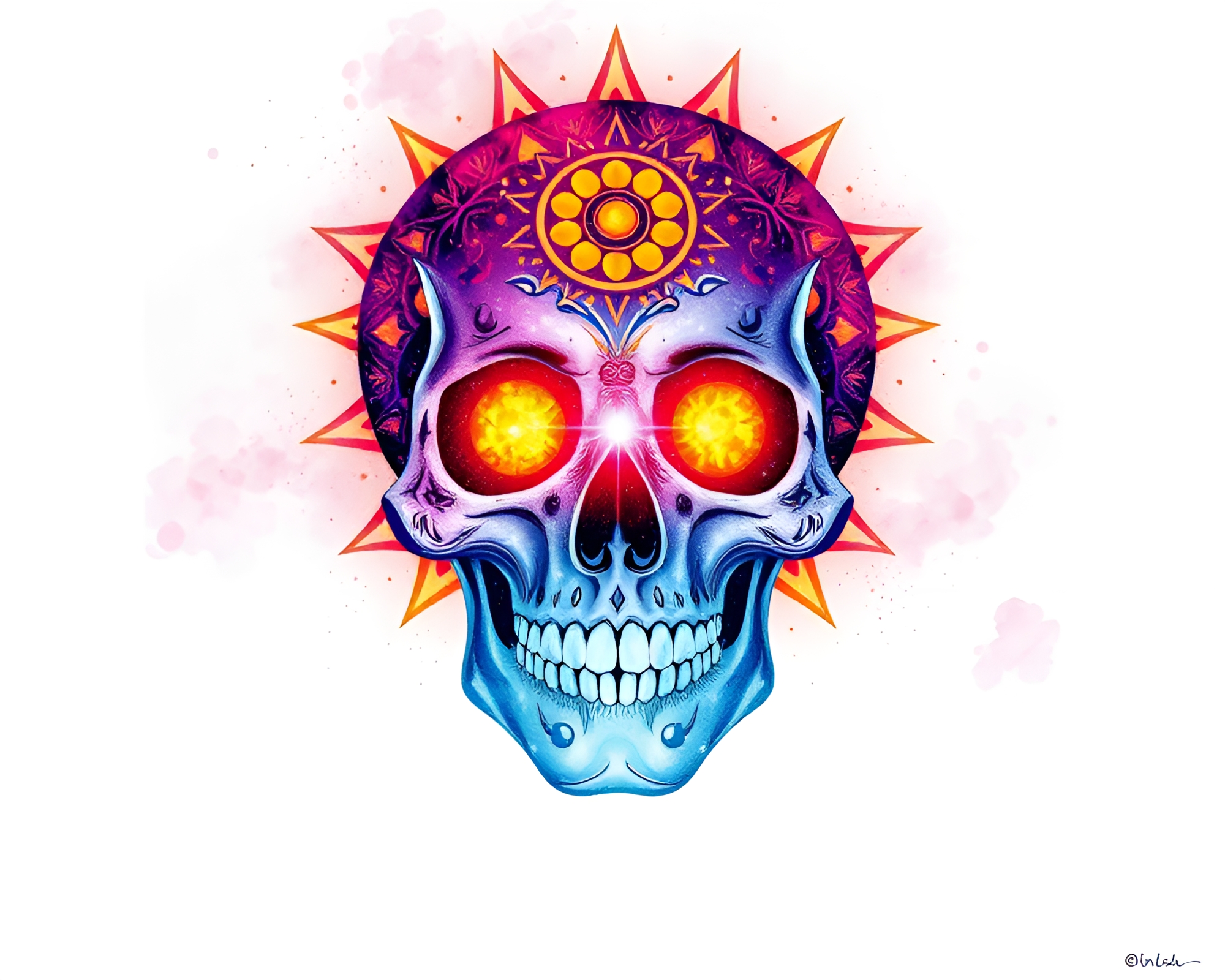 Crystal Skull under Solar Flare Glow – free AI stock image