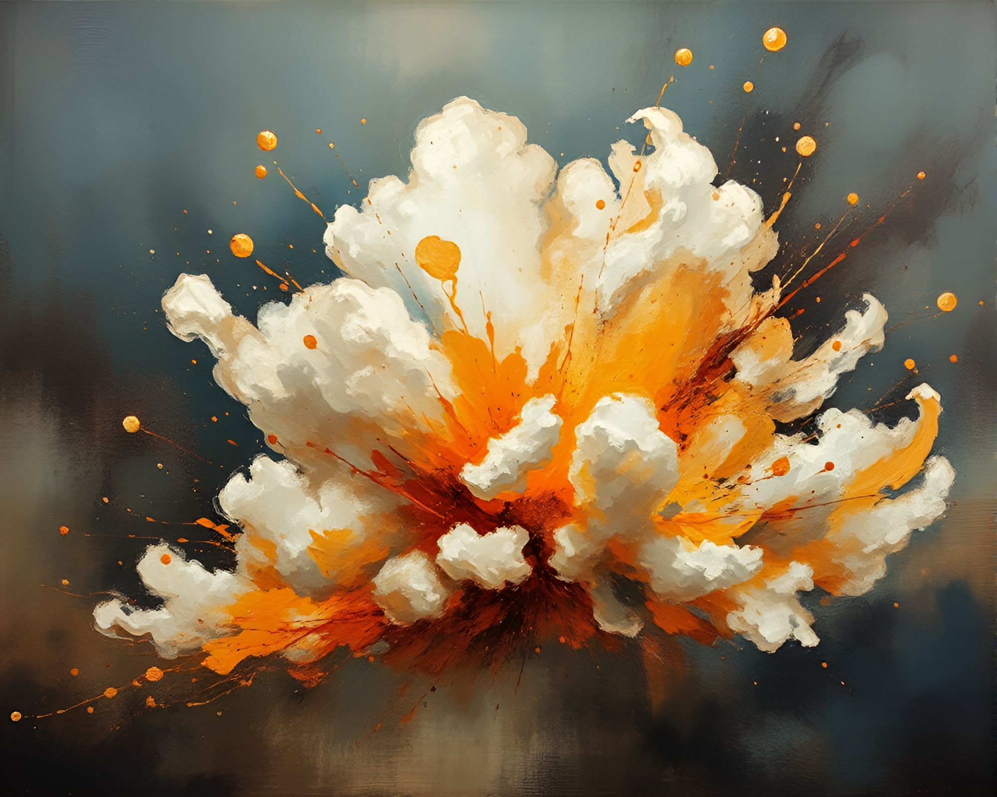 Ethereal explosion cloud in copper tones – free AI stock image