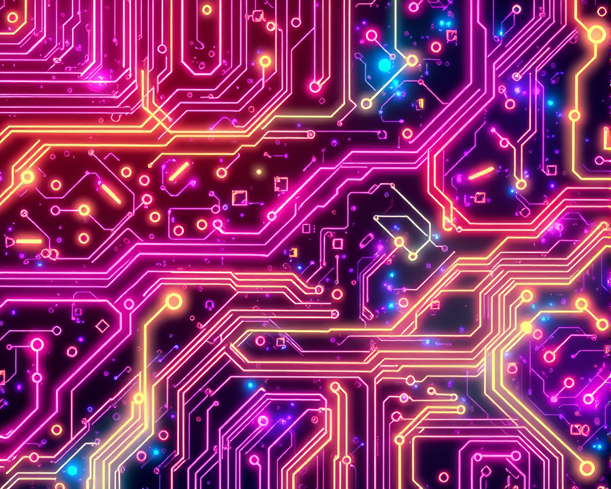Futuristic Circuit Board Layers in Pastel Neon Hues – free AI stock image