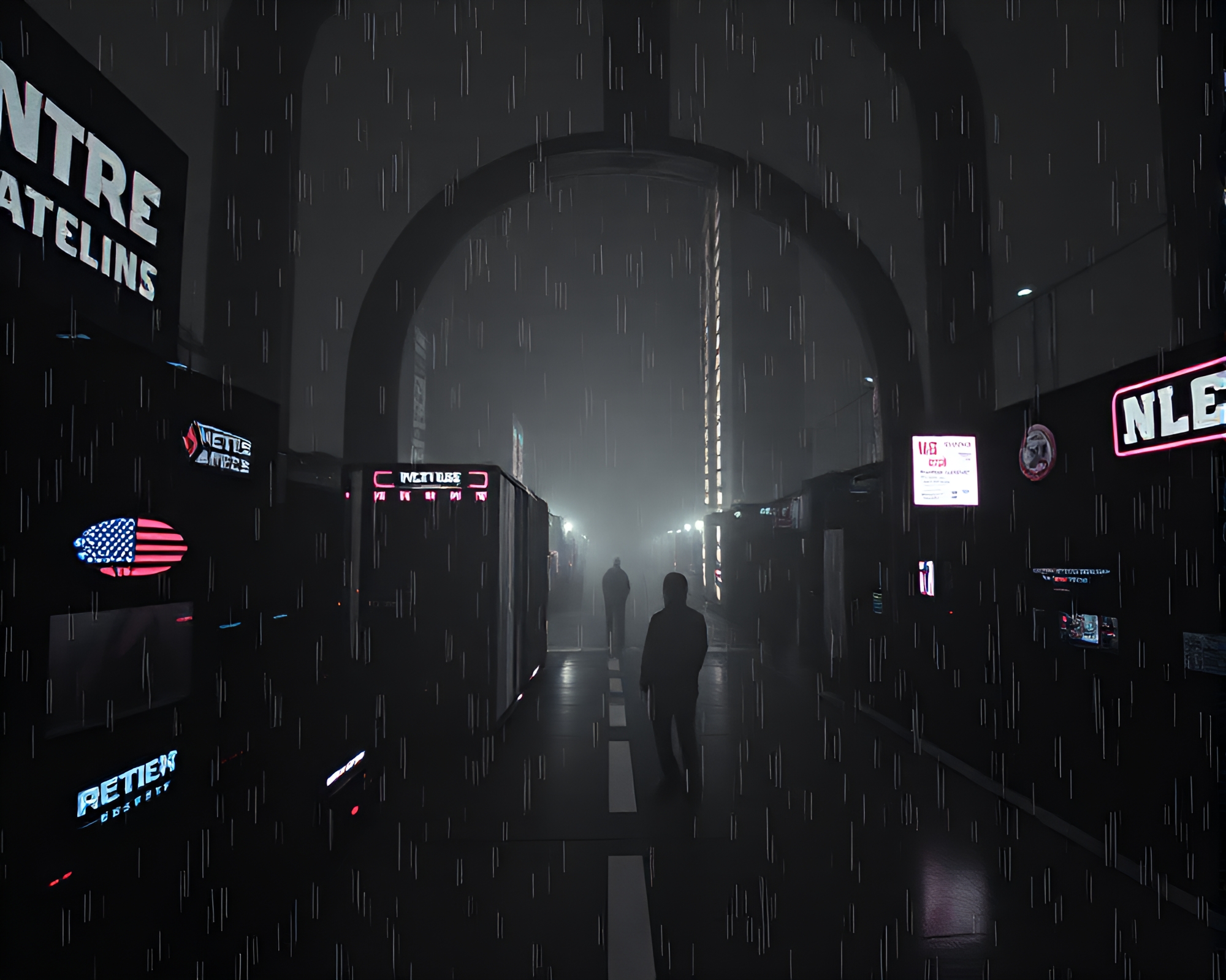 Virtual Reality Hub in Desaturated 8-bit Style – free AI stock image