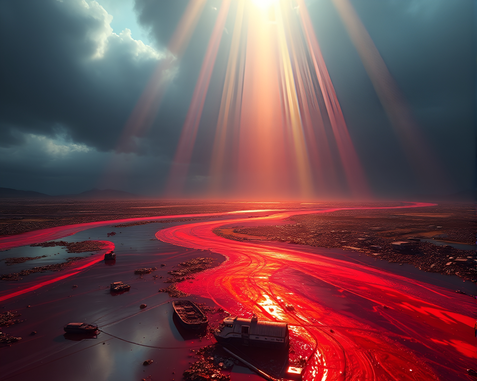 Oil Slick Rainbow Time Traveler: Real-Time Ray Tracing – free AI stock image