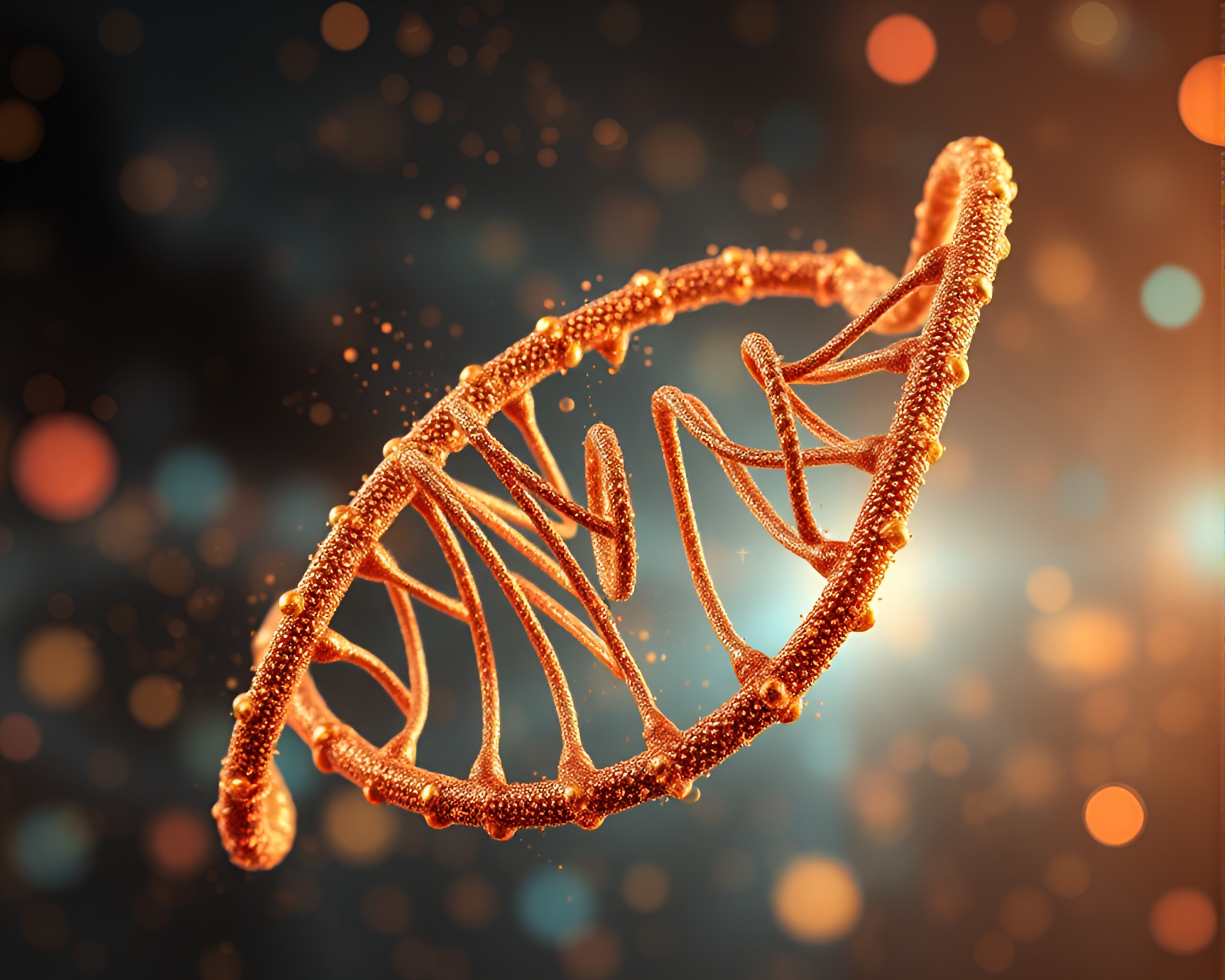 DNA Helix Vortex Twist in Copper Tones – free AI stock image