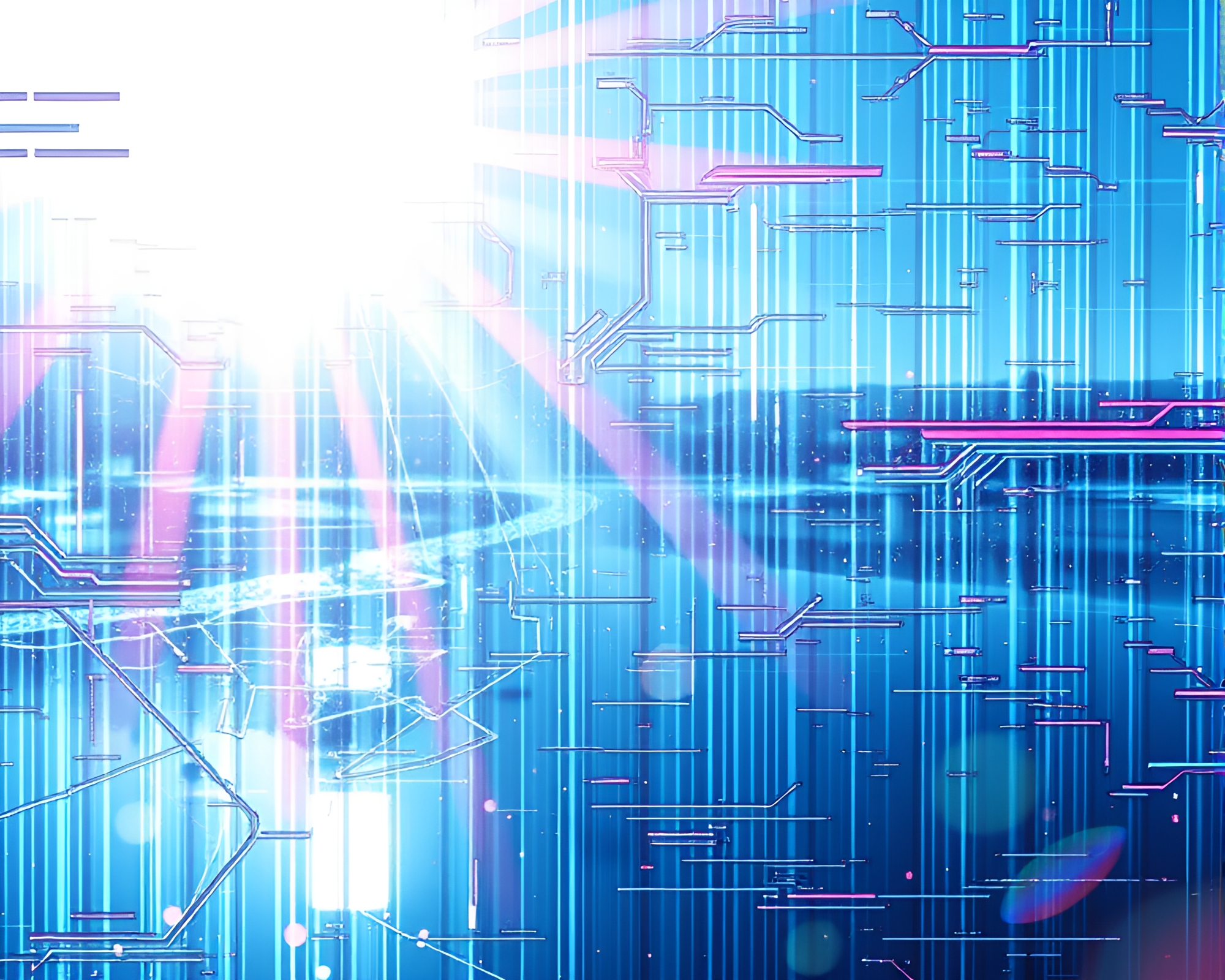 Chrome Reflected Cybernetic Glitch in Midday Light – free AI stock image