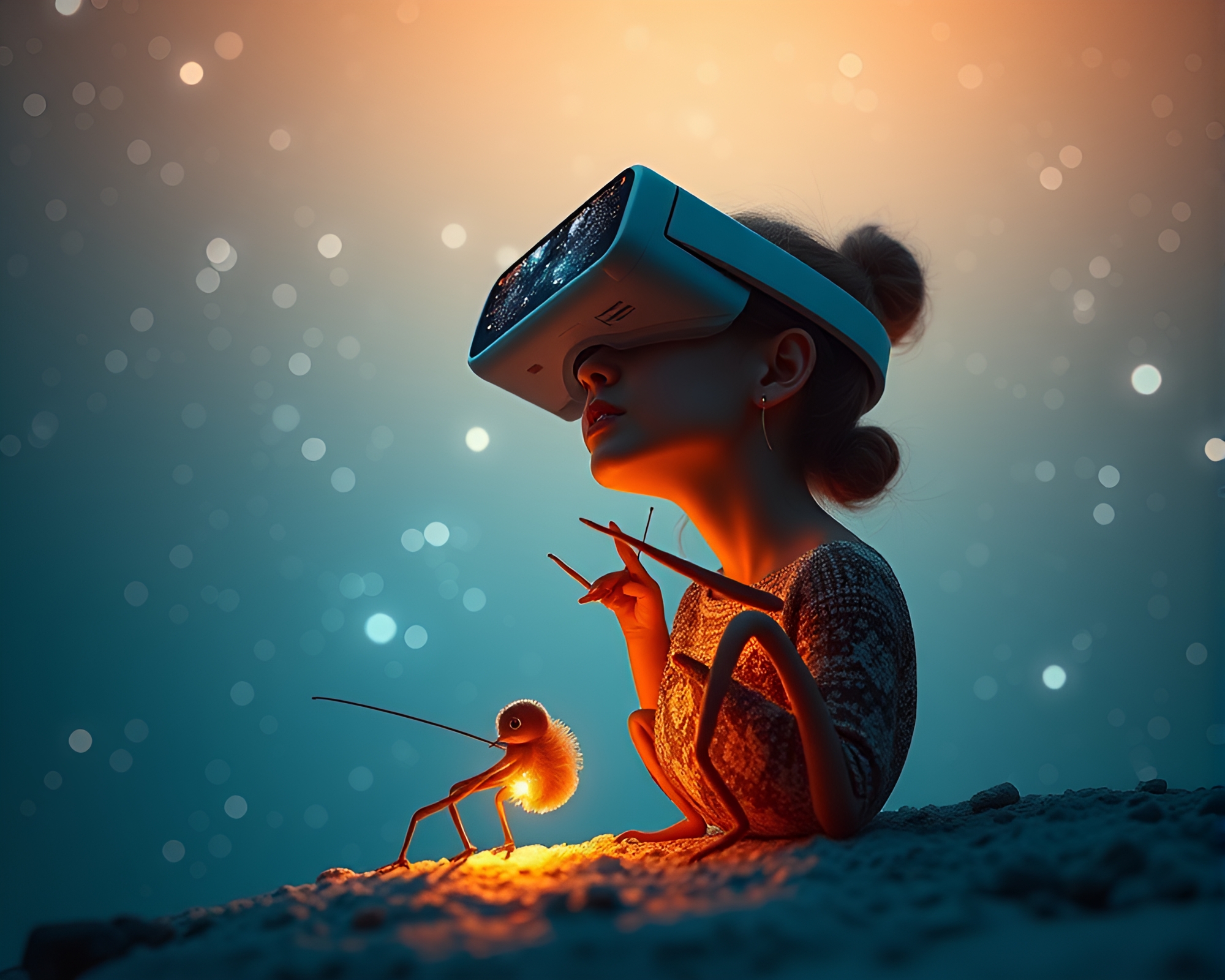Starry Night Enhanced by Augmented Reality Glasses – free AI stock image