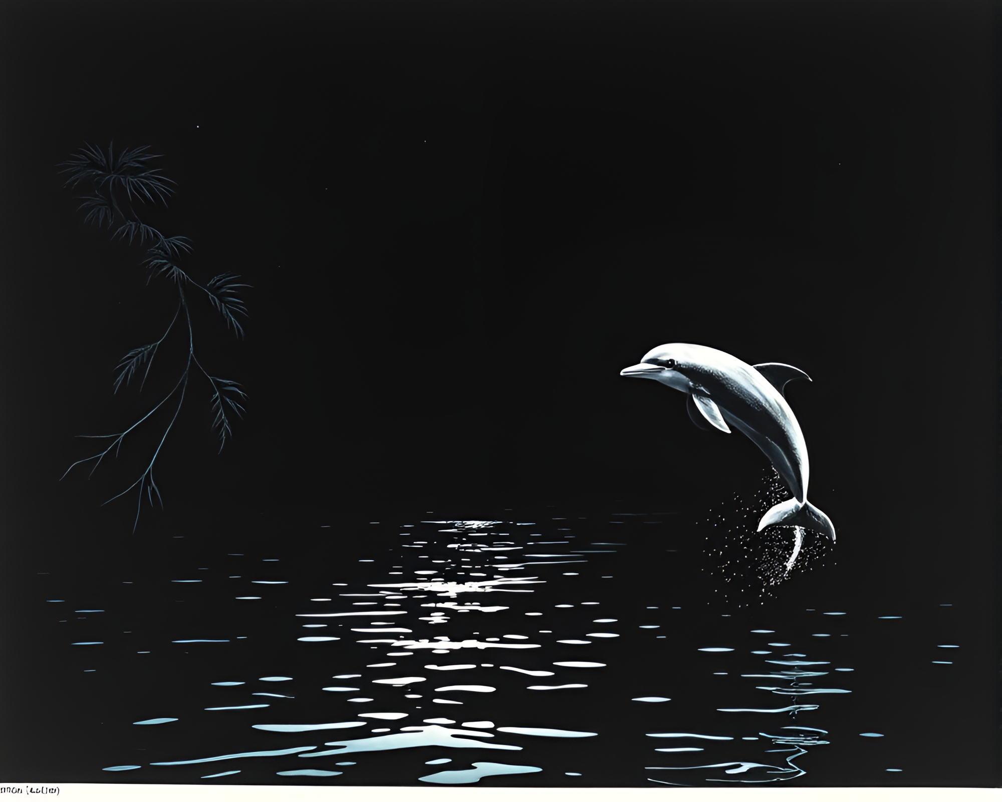 Enigmatic Amazon River Dolphin in Woodcut Print – free AI stock image
