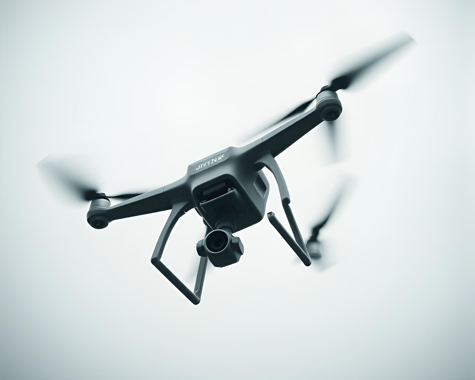Drone Photographer in Rainy Monochrome Composition – free AI stock image