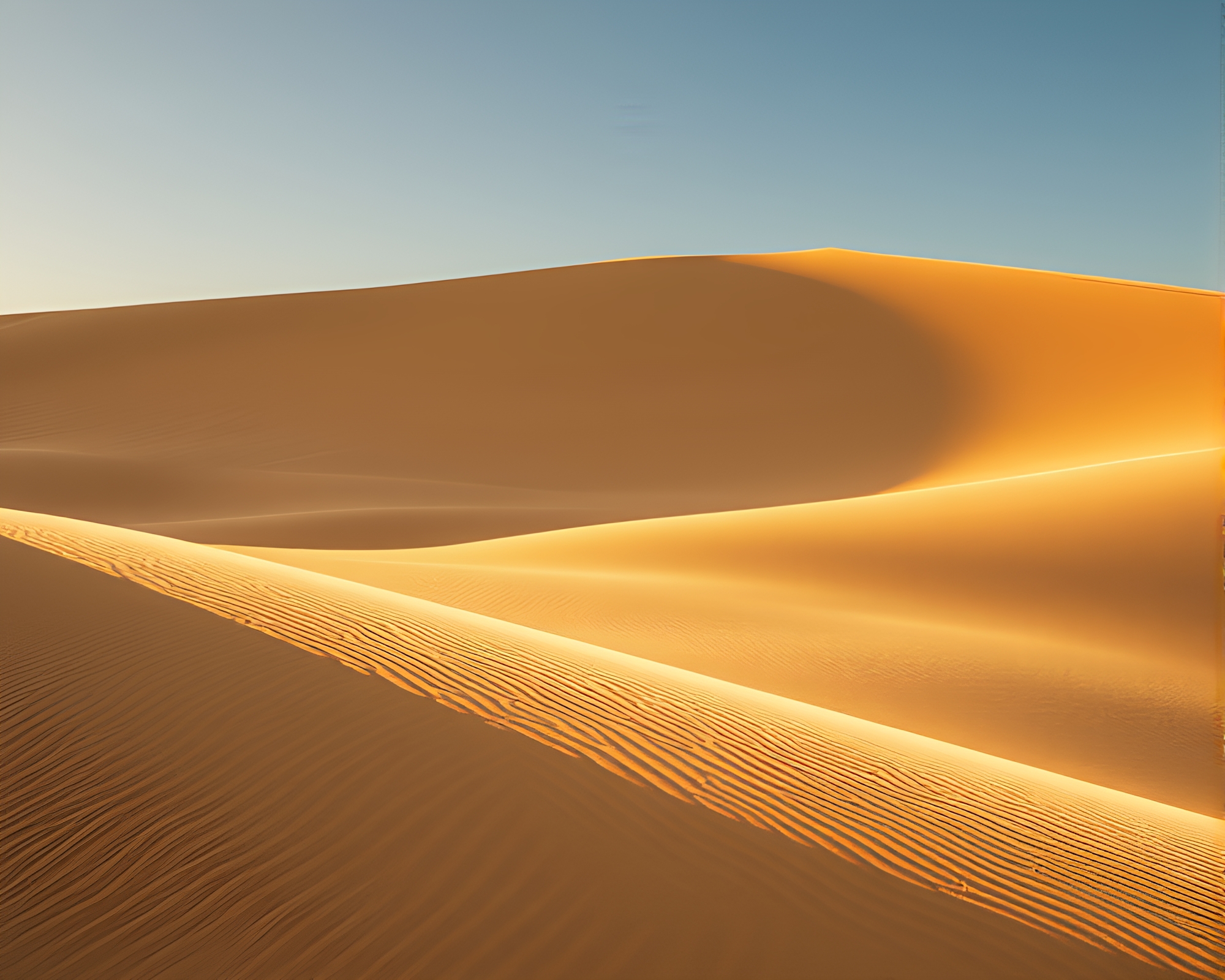 Sunlit Sand Dune Serenity with Rim Lit Repeating Patterns – free AI stock image