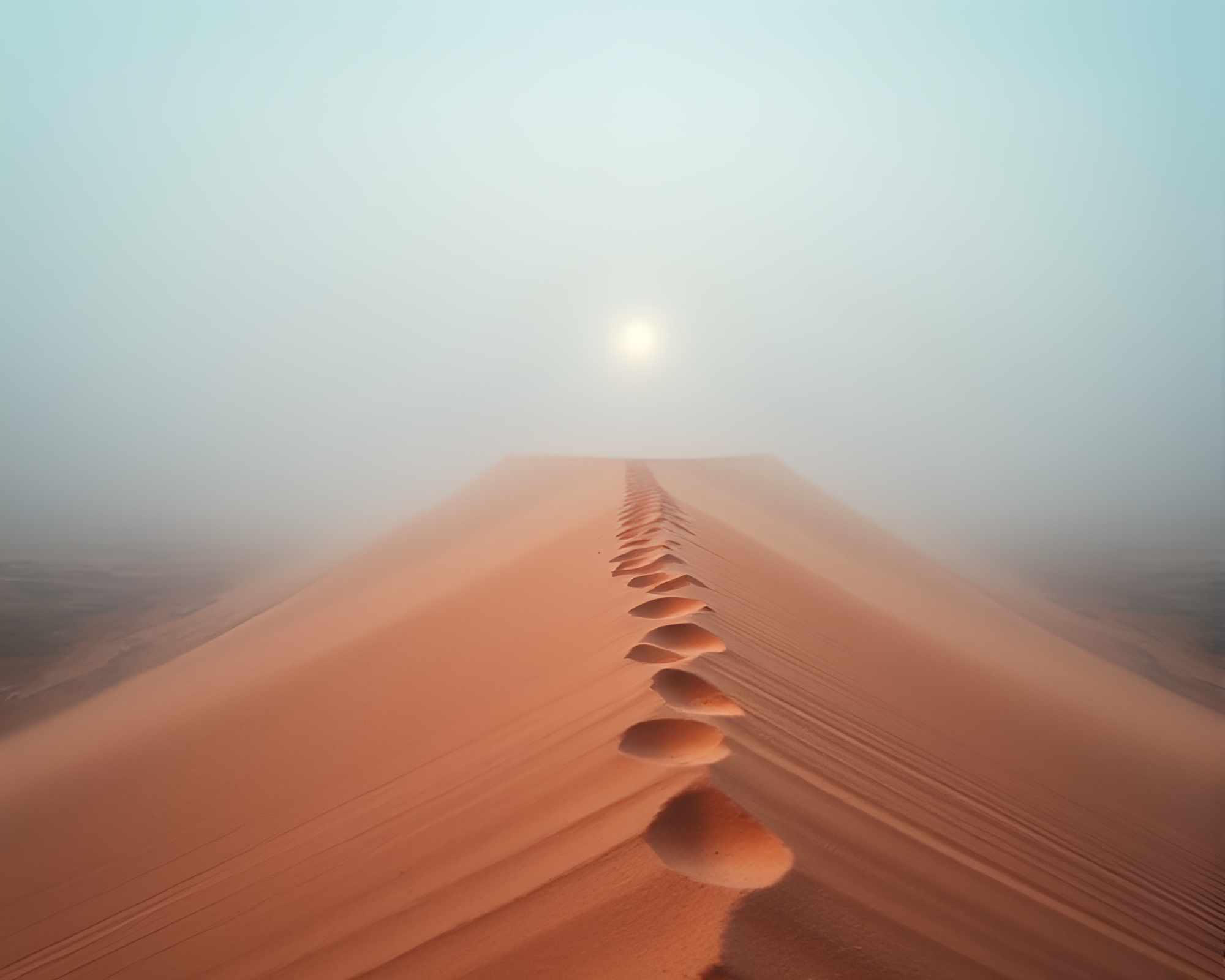 Enigmatic Foggy Desert Dune Microcosm – free AI stock image