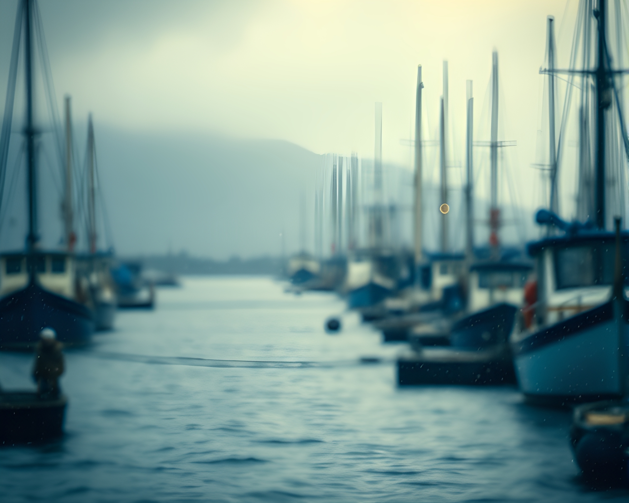 Ethereal Stormy Harbor Wildlife Encounter – free AI stock image