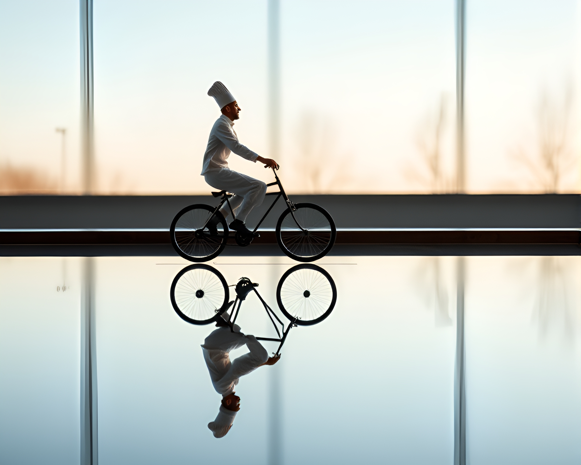 Chef’s Joyful Ride Through Culinary Creativity – free AI stock image