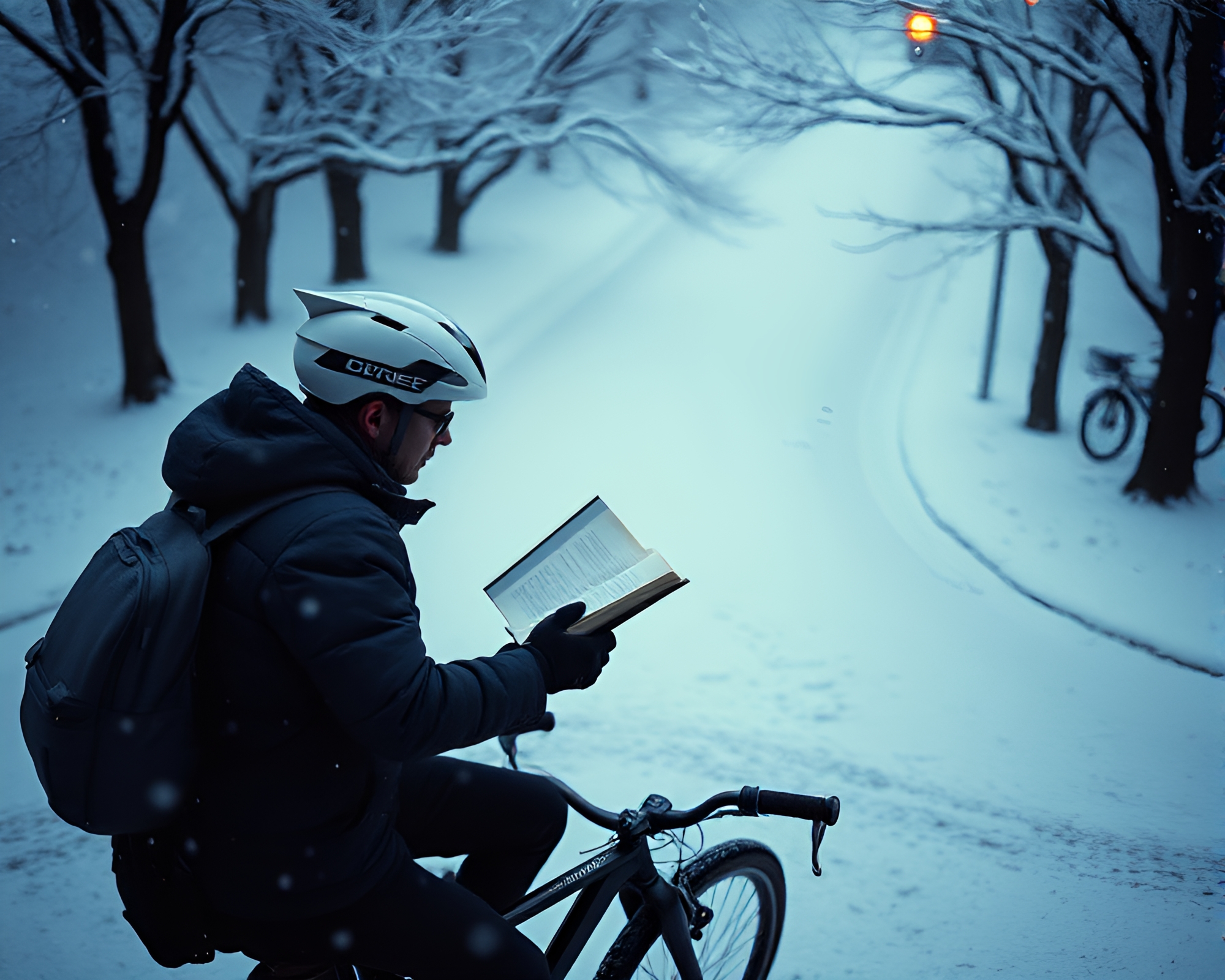 Futuristic Cyclist: Cold Infrared Reading – free AI stock image