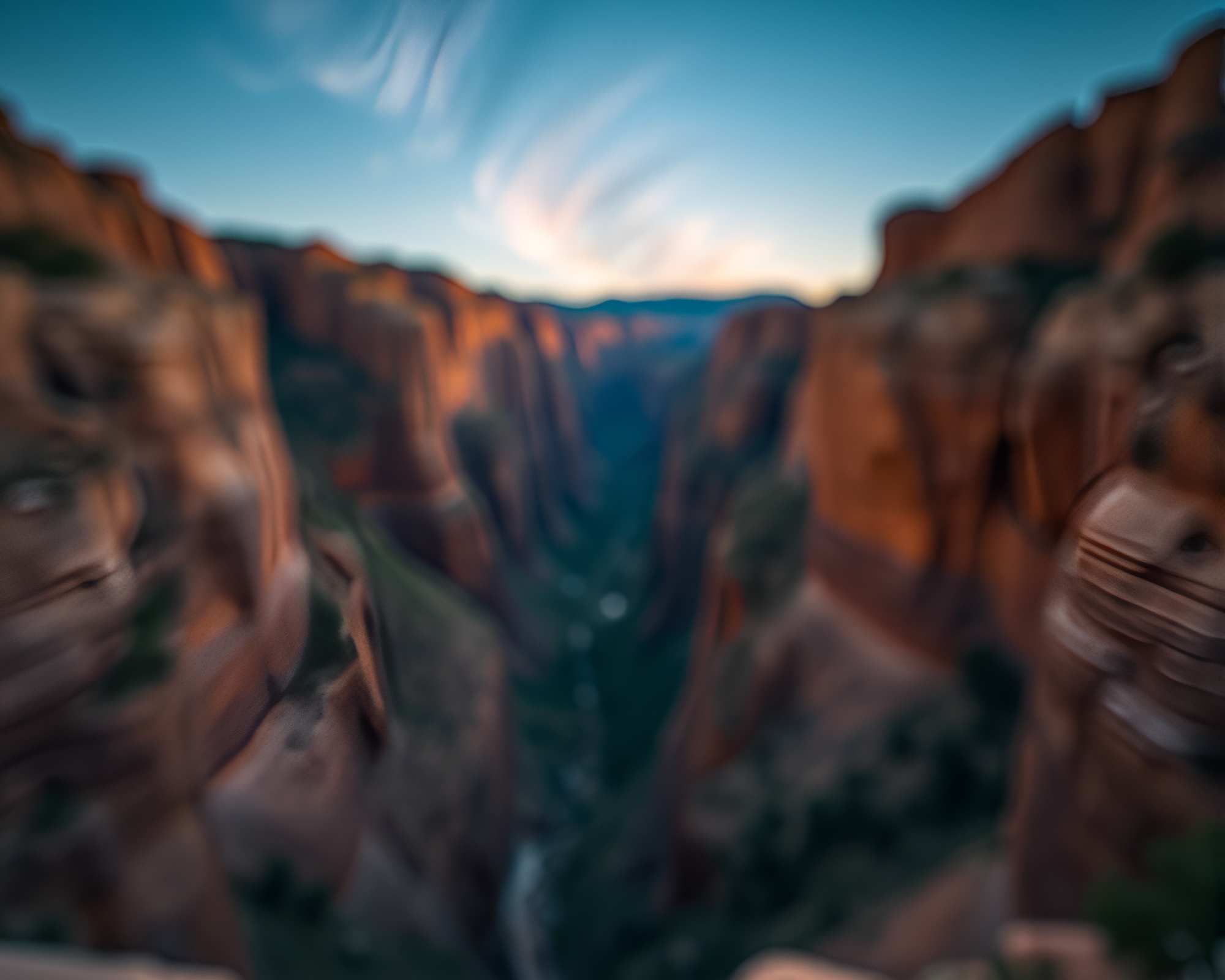Starry Bokeh Canyon: Macro Symmetry – free AI stock image