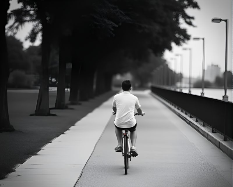 Ethereal Bicycle Journey in Monochrome Serenity – free AI stock image