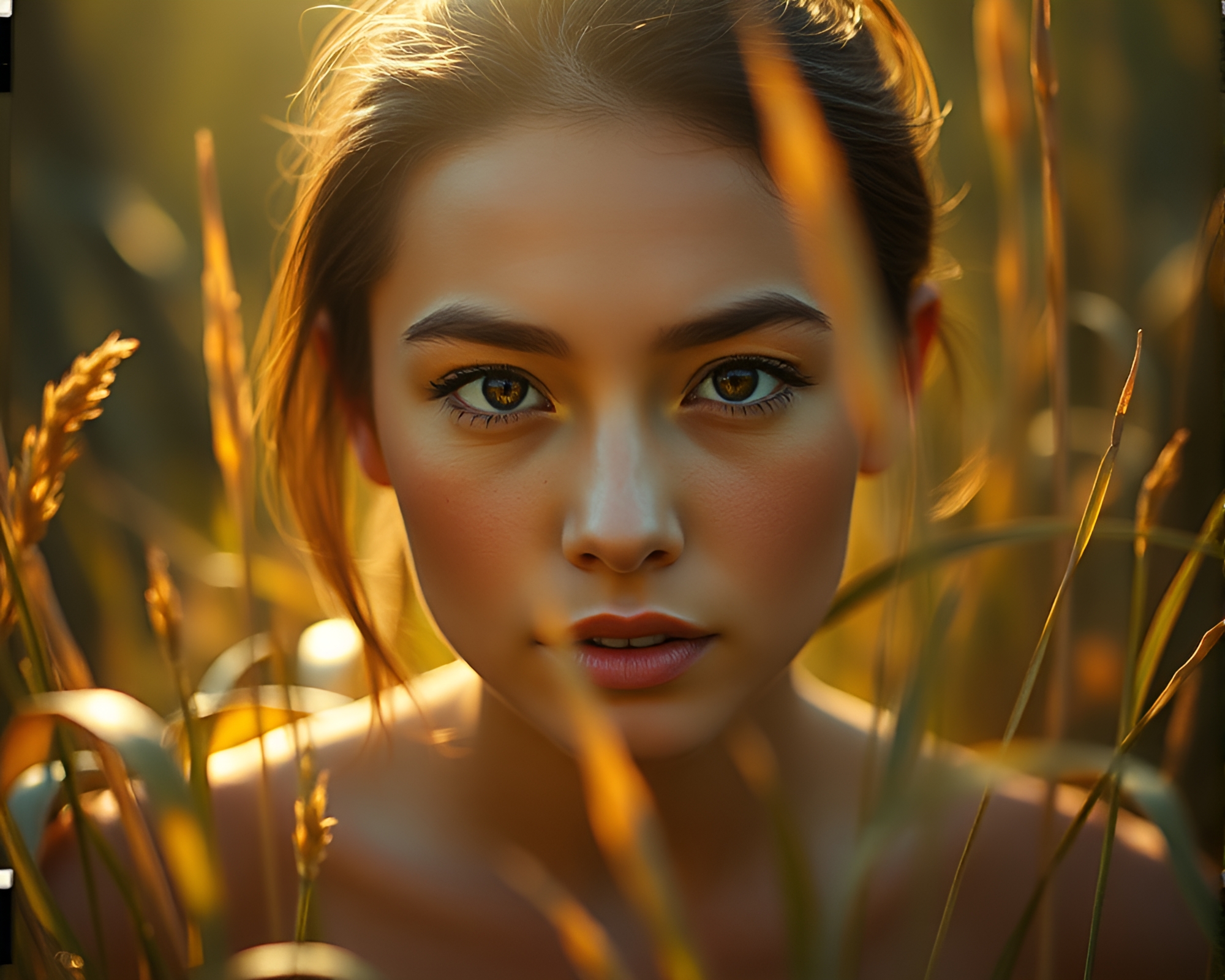 Vibrant Rim-Lit Portrait of Person Watering Plants – free AI stock image