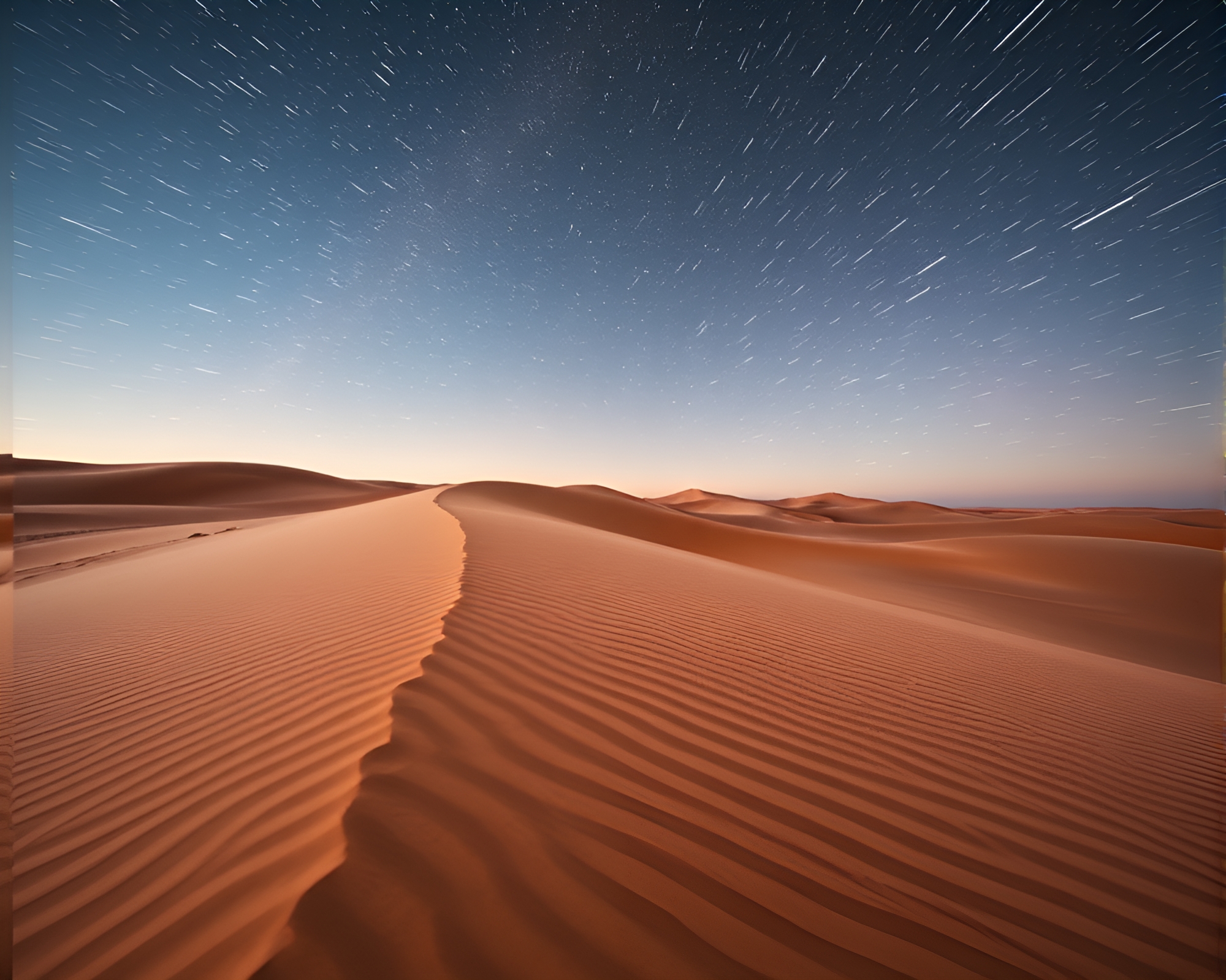 Starry Desert Dune Romance in Time-Lapse – free AI stock image