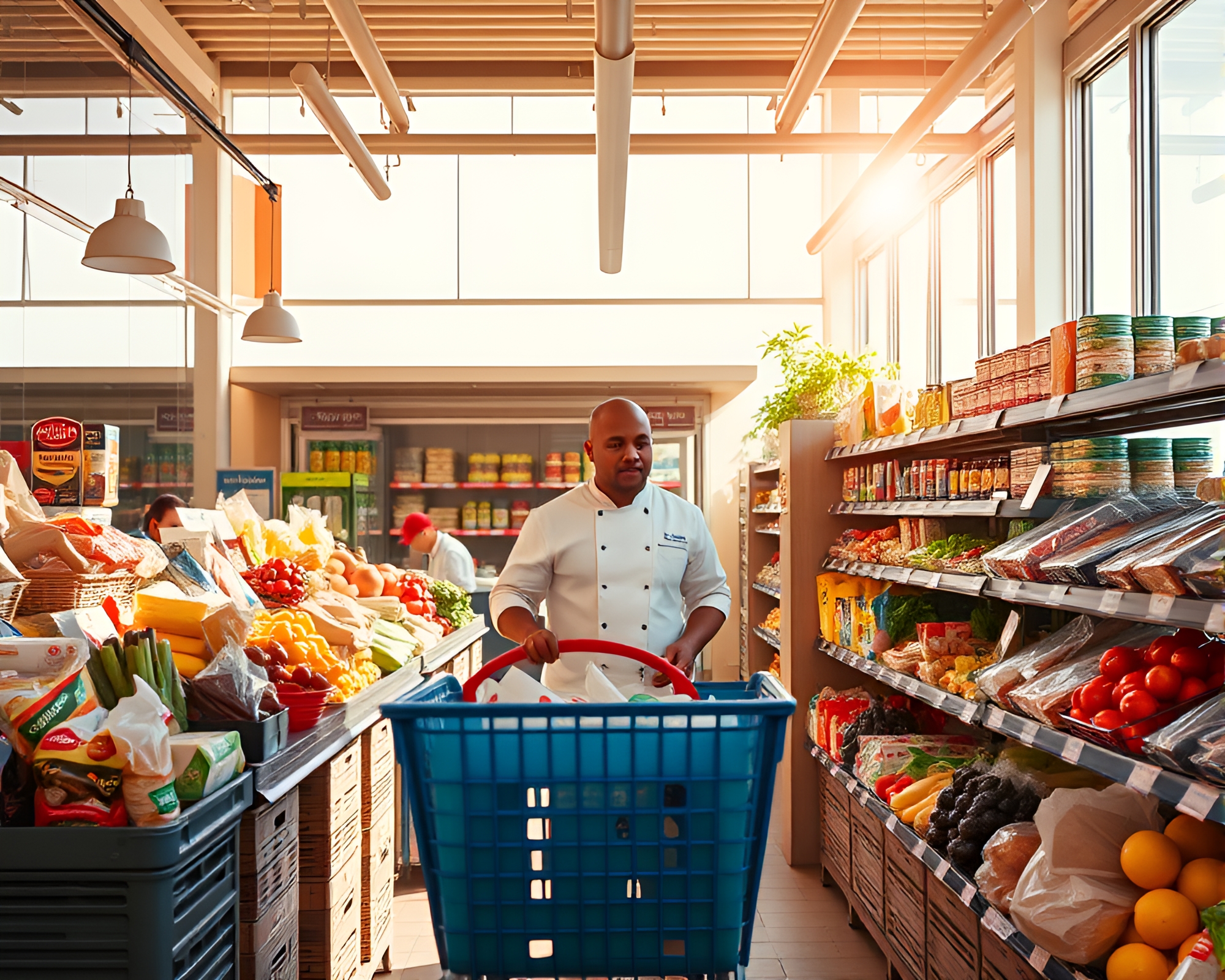 Chef Selecting Fresh Produce Under Sunny Skies – free AI stock image