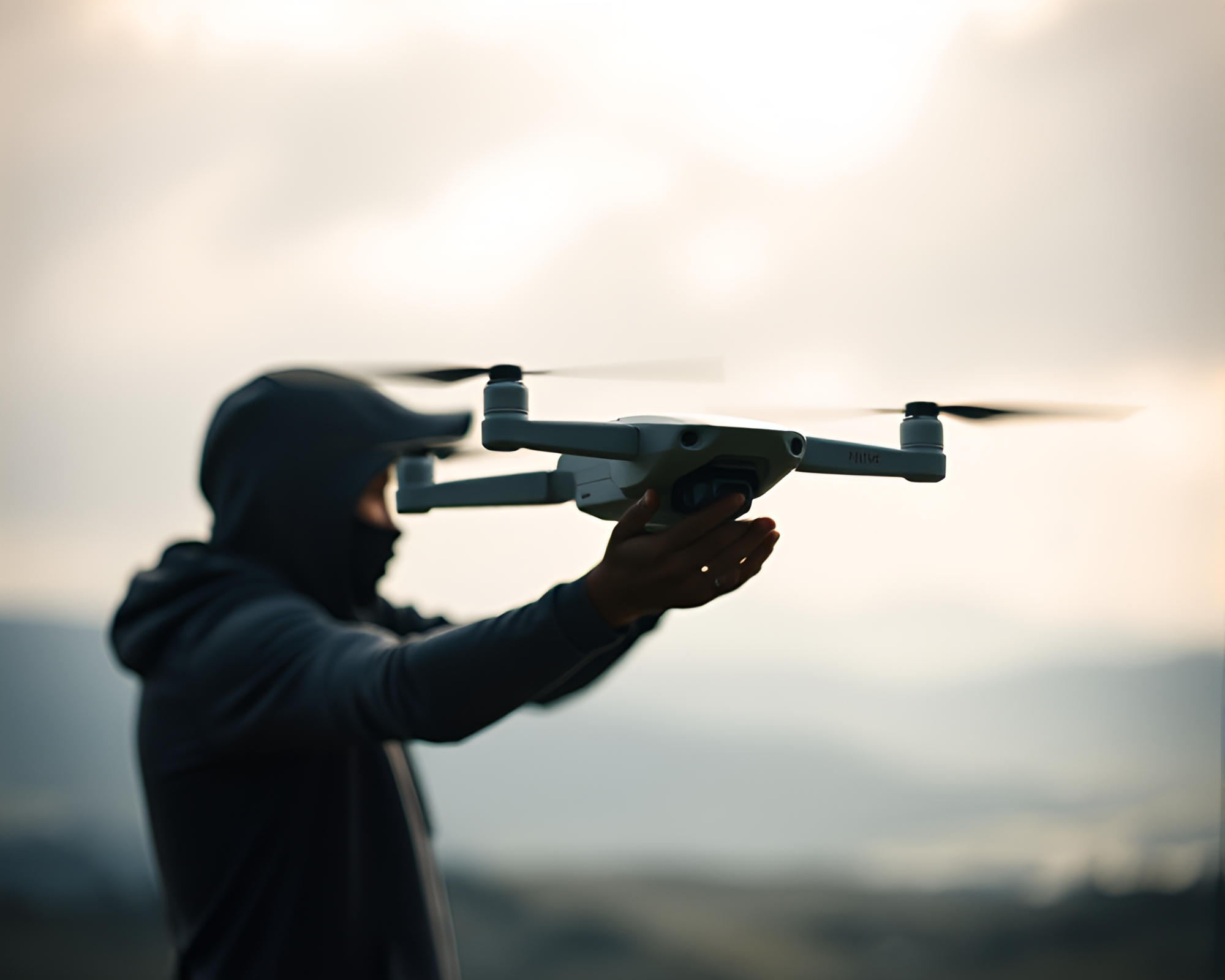 Barista Drone Flight: Soft Melancholic Landscape Photography – free AI stock image