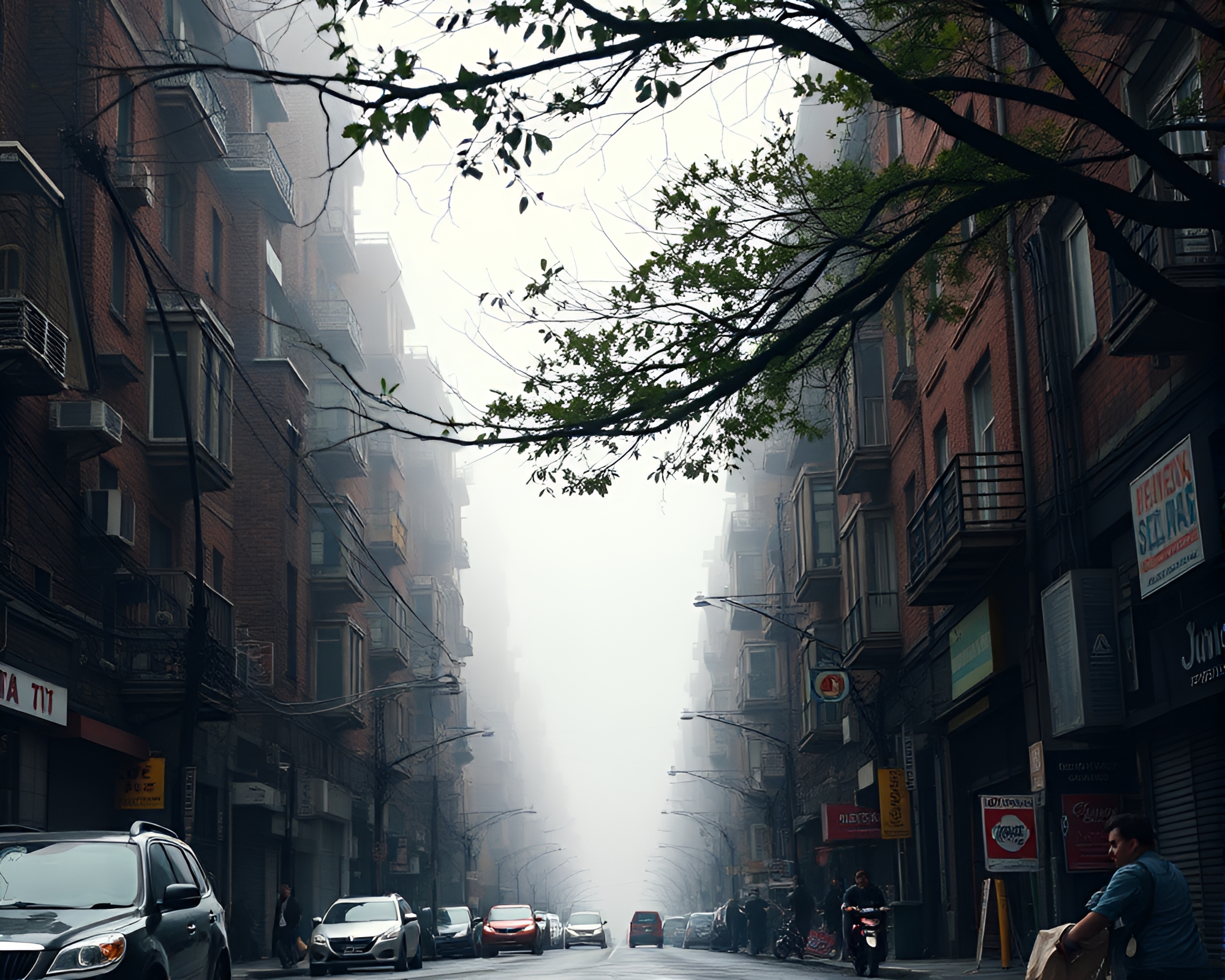 Misty Canyon Frame: Symmetrical Chaos – free AI stock image