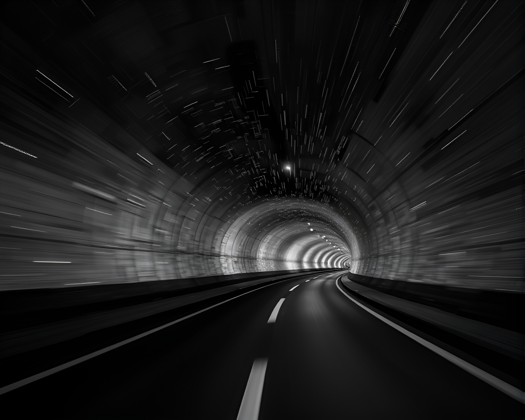 Enigmatic Starry Tunnel Entrance in Motion Blur Panning – free AI stock image