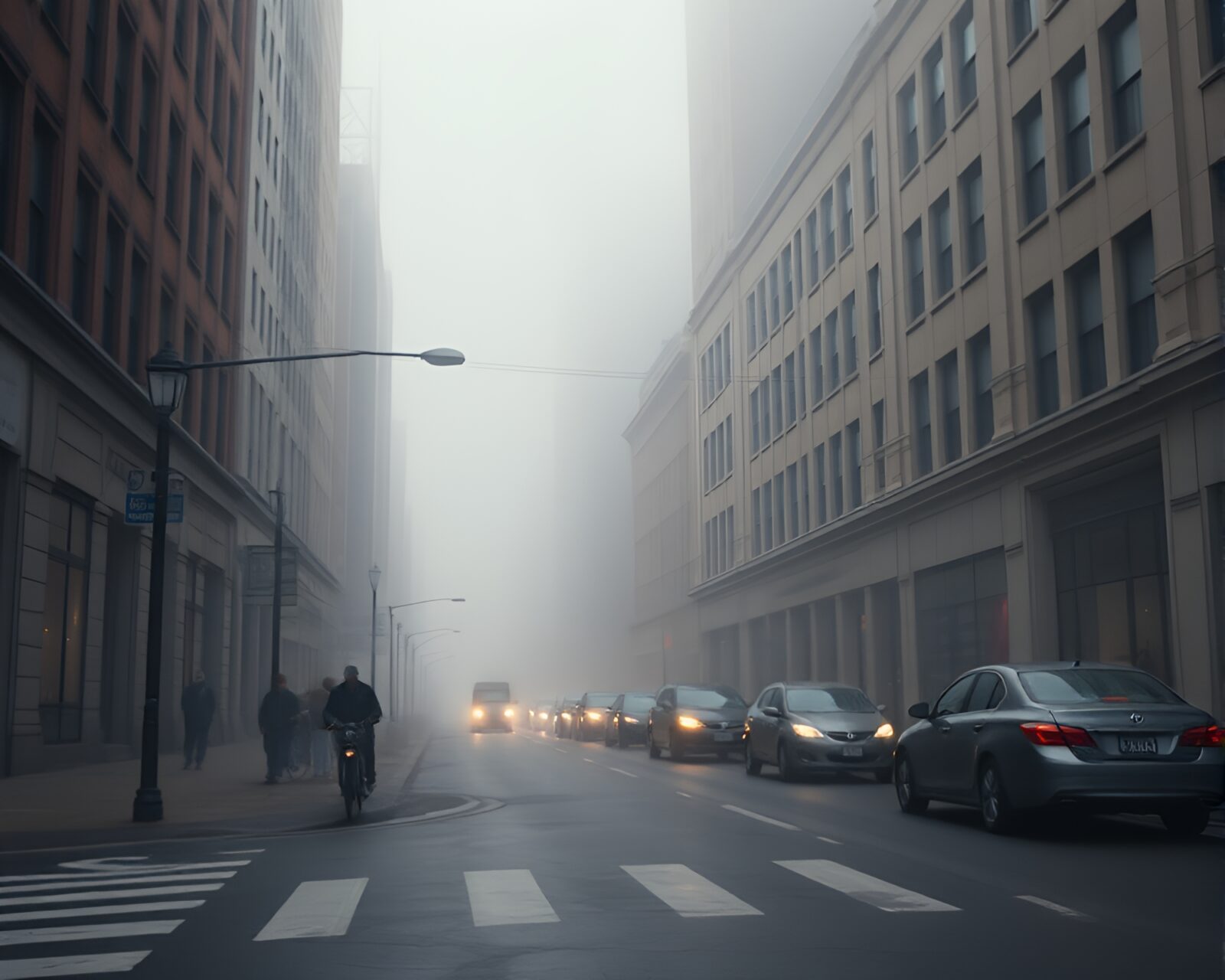Mysterious and intense city scene with vintage photography style