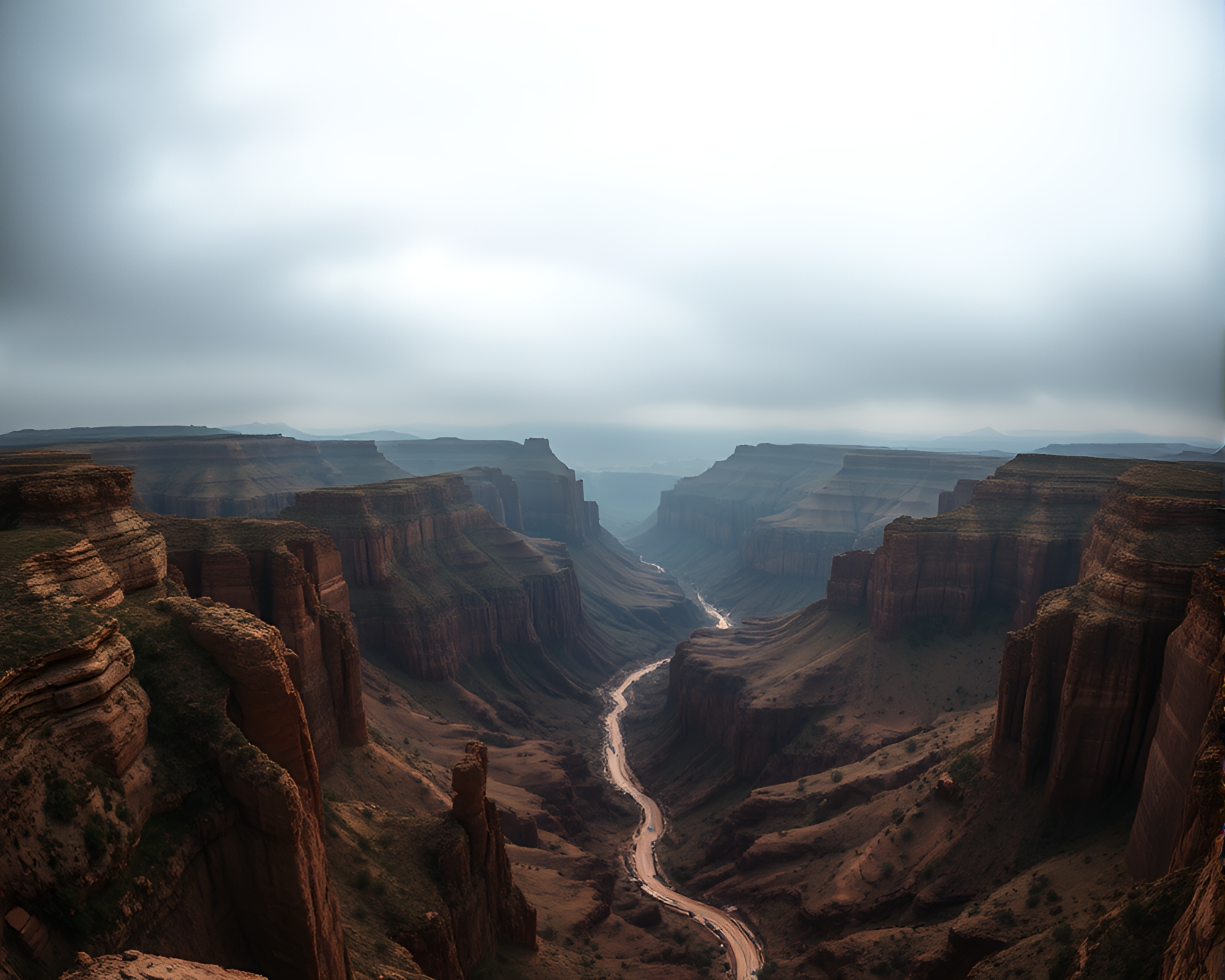 Starry Canyon Vista Illuminated by Lens Flare – free AI stock image