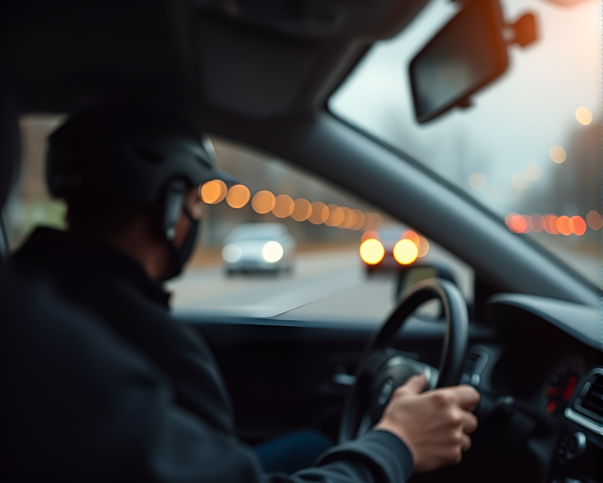 Cyclist’s Golden Ratio Bokeh Drive in Minimalist Style – free AI stock image