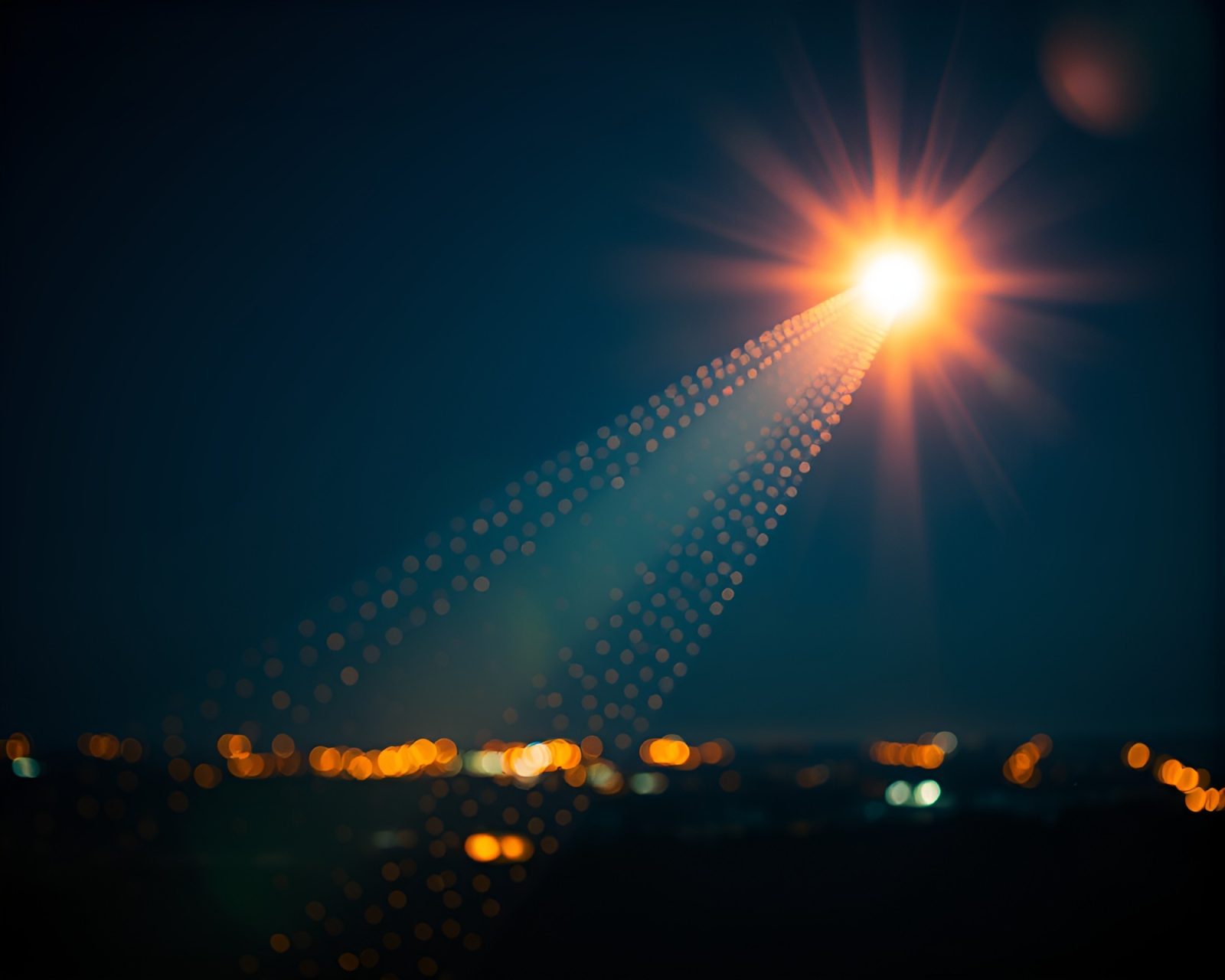 Abstract illustration of vintage airplane in dramatic spotlight