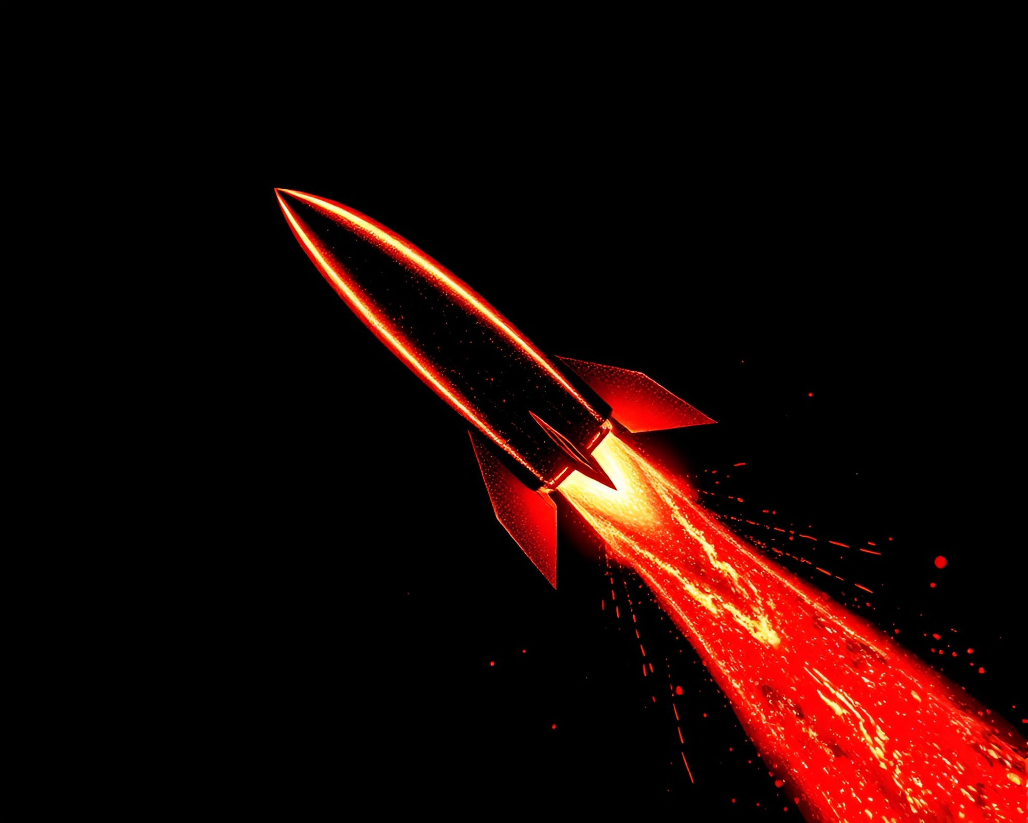 Rocket Launch With Gold Foil Highlights – free AI stock image