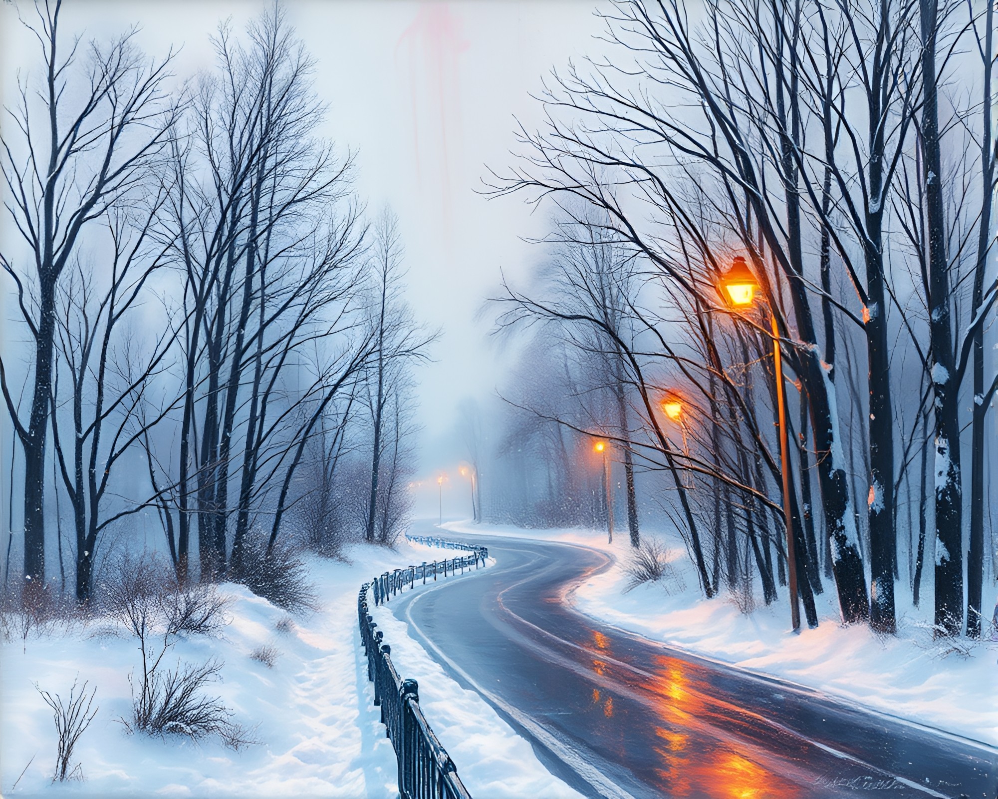 Winter Wonderland Fluid Simulation with Pastel Graffiti – free AI stock image
