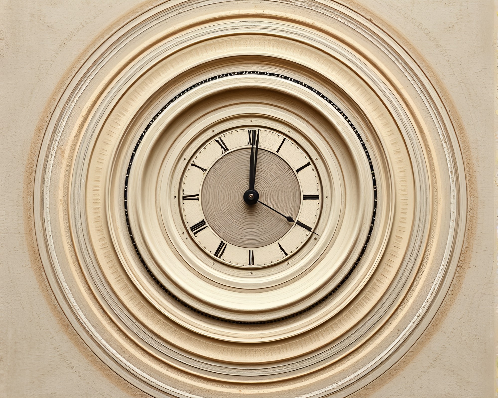 Chrono Clock in Desert Sand Concentric Circles – free AI stock image