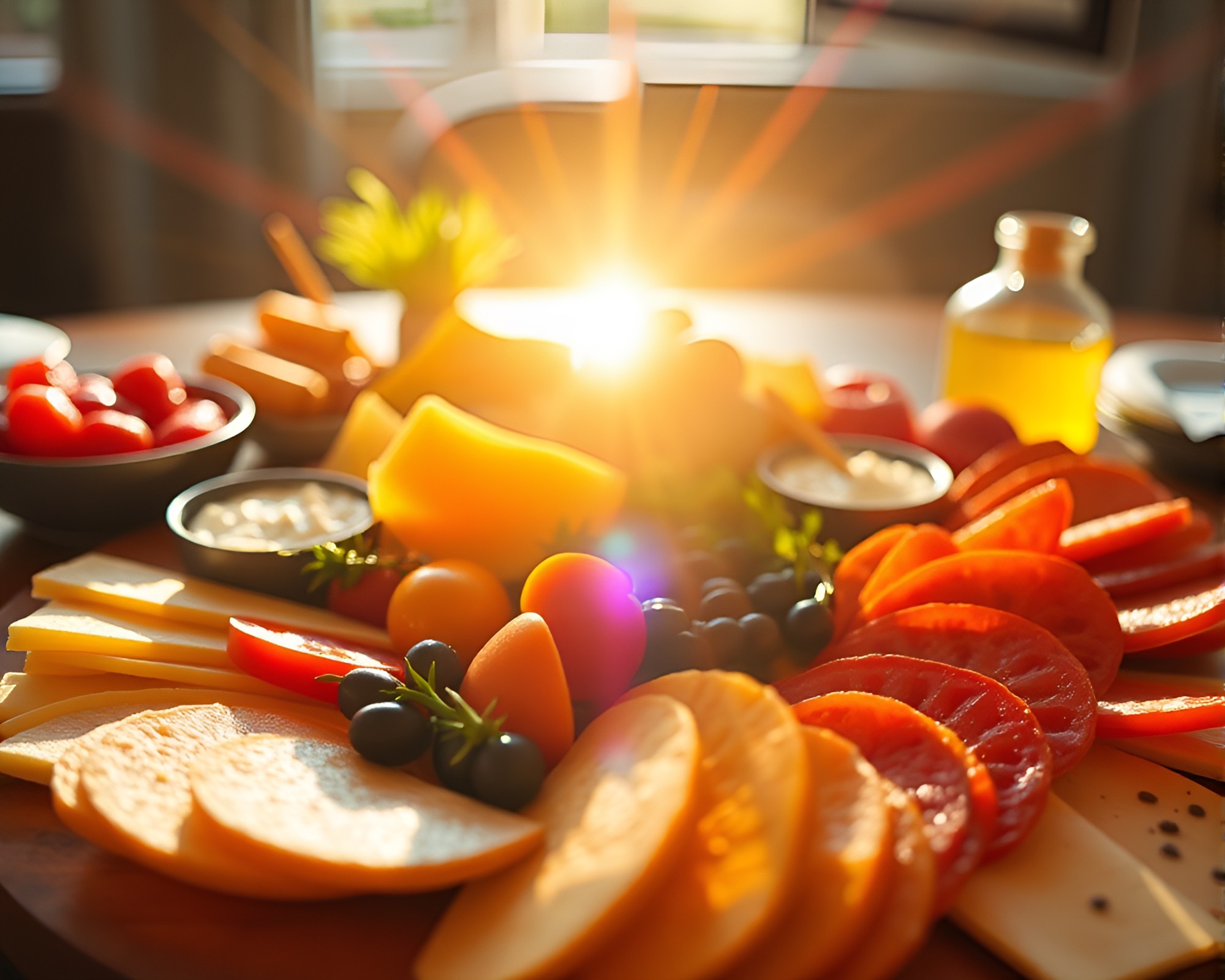 Sunburst Charcuterie Board in Data Visualization Style – free AI stock image