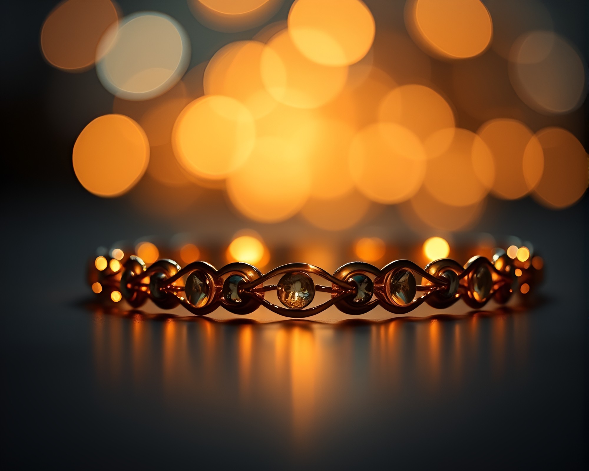 Distorted Lens Study with Firefly Bracelet Illumination – free AI stock image