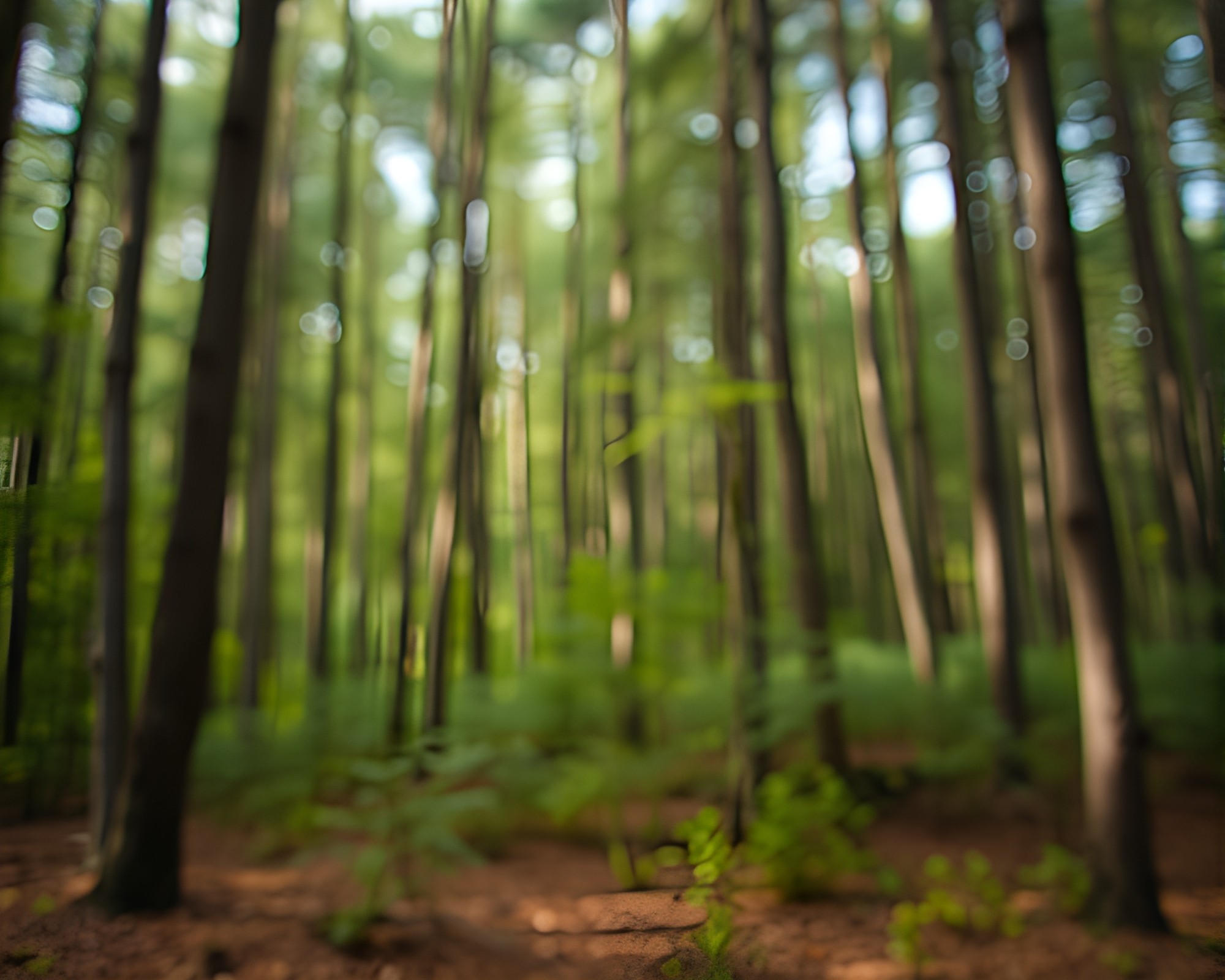 Enchanted Forest with Selective Focus and Vignette Lighting – free AI stock image