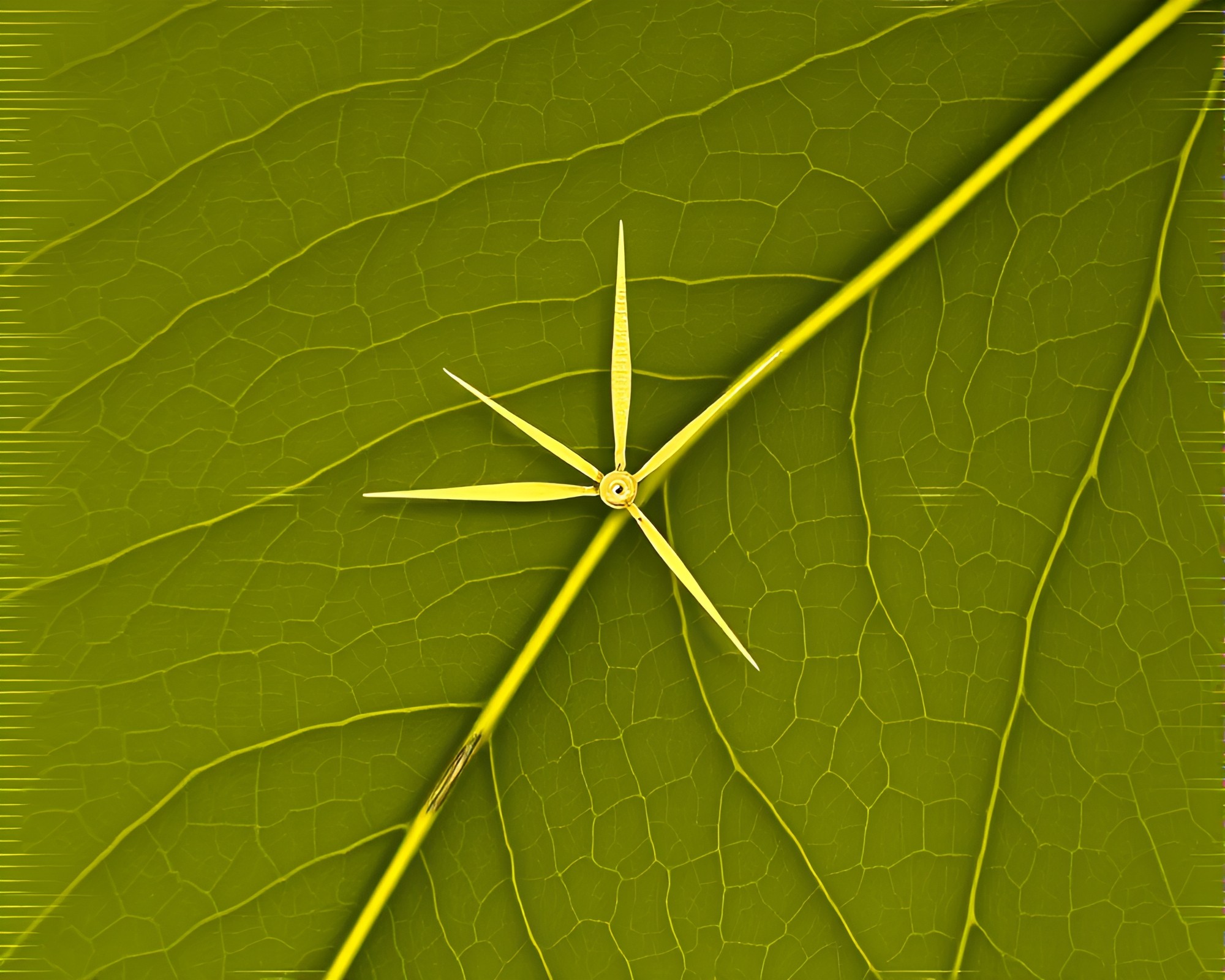 Chrono Leaf: Glitch Artistic Interpretation – free AI stock image