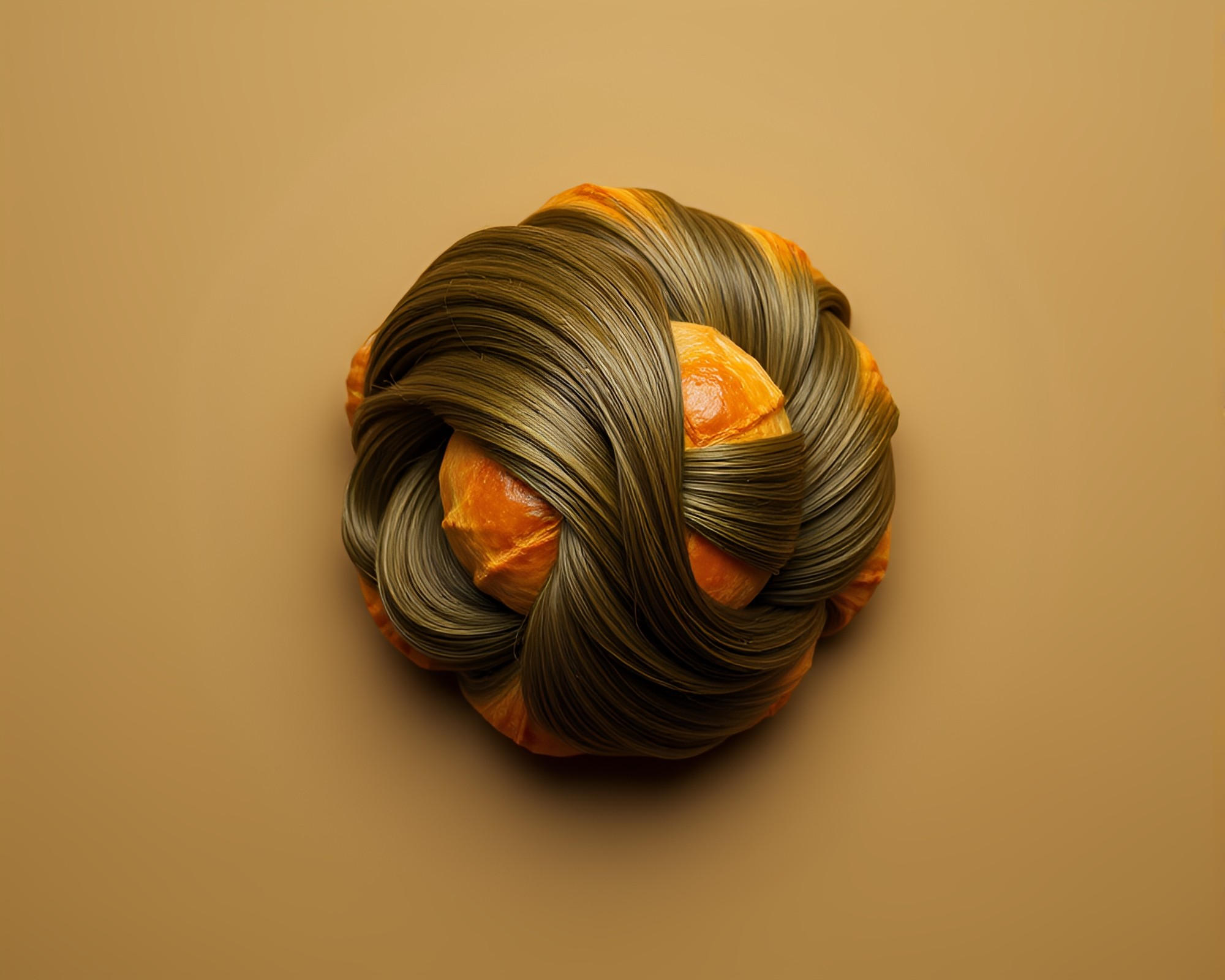 Symmetrical Croissant Feast in Olive Drab Serenity – free AI stock image