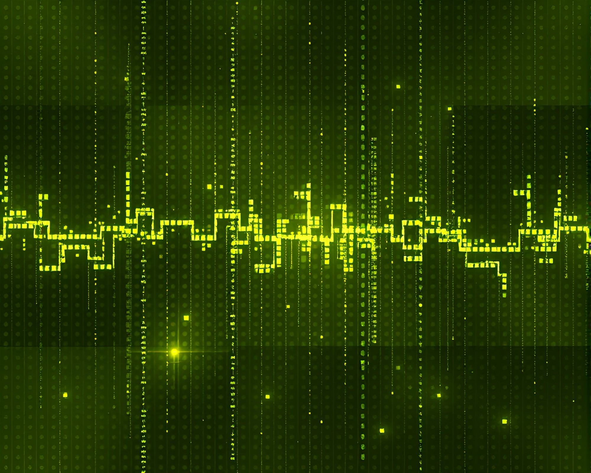 Pixelated Quantum Fluctuations: Olive Abstraction – free AI stock image